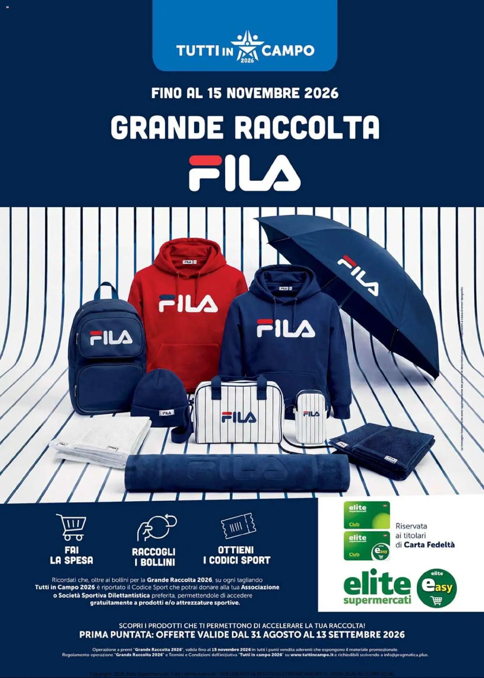 Elite Supermercati volantino Grande Raccolta Fila
