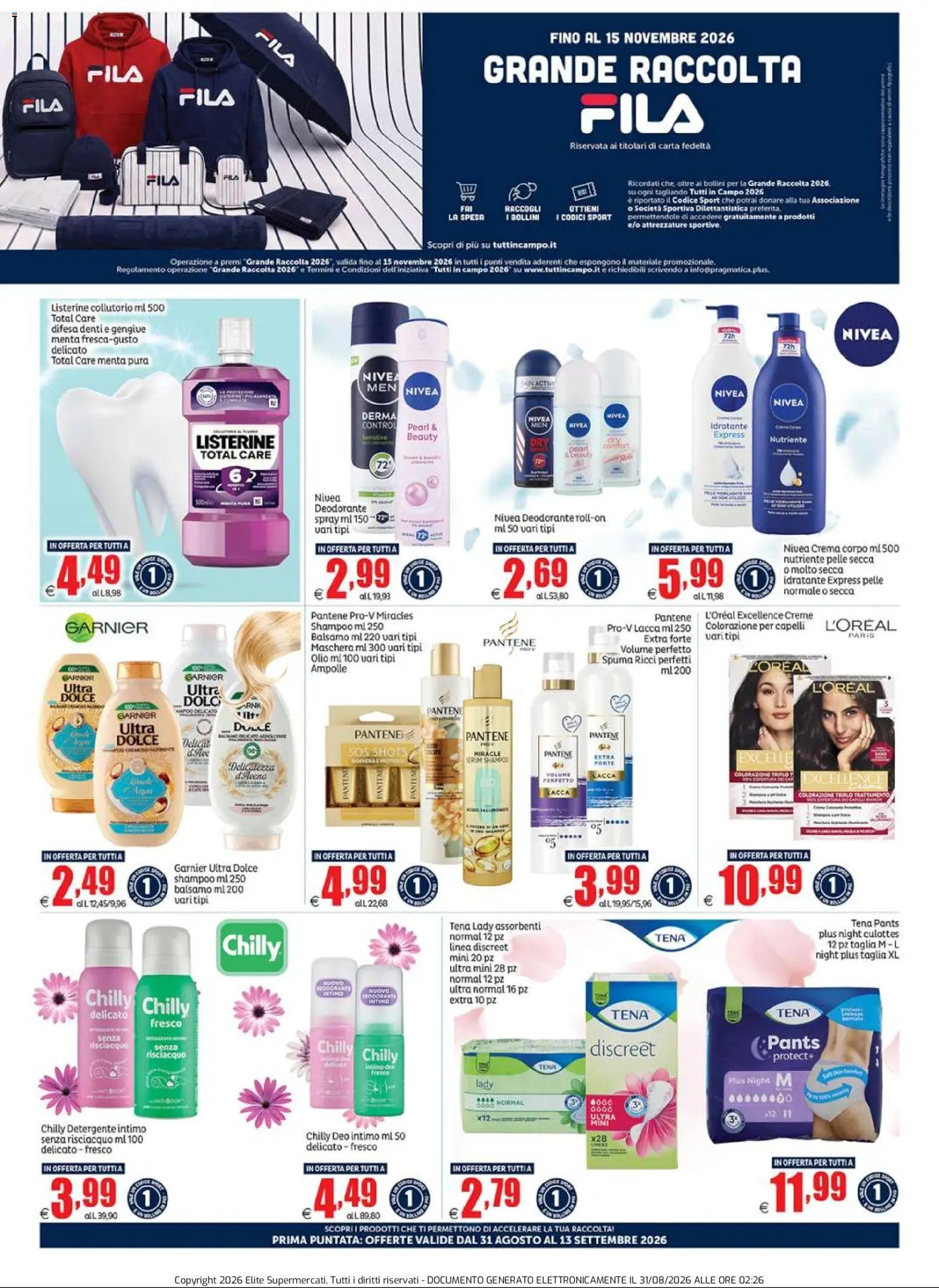Elite Supermercati volantino Grande Raccolta Fila