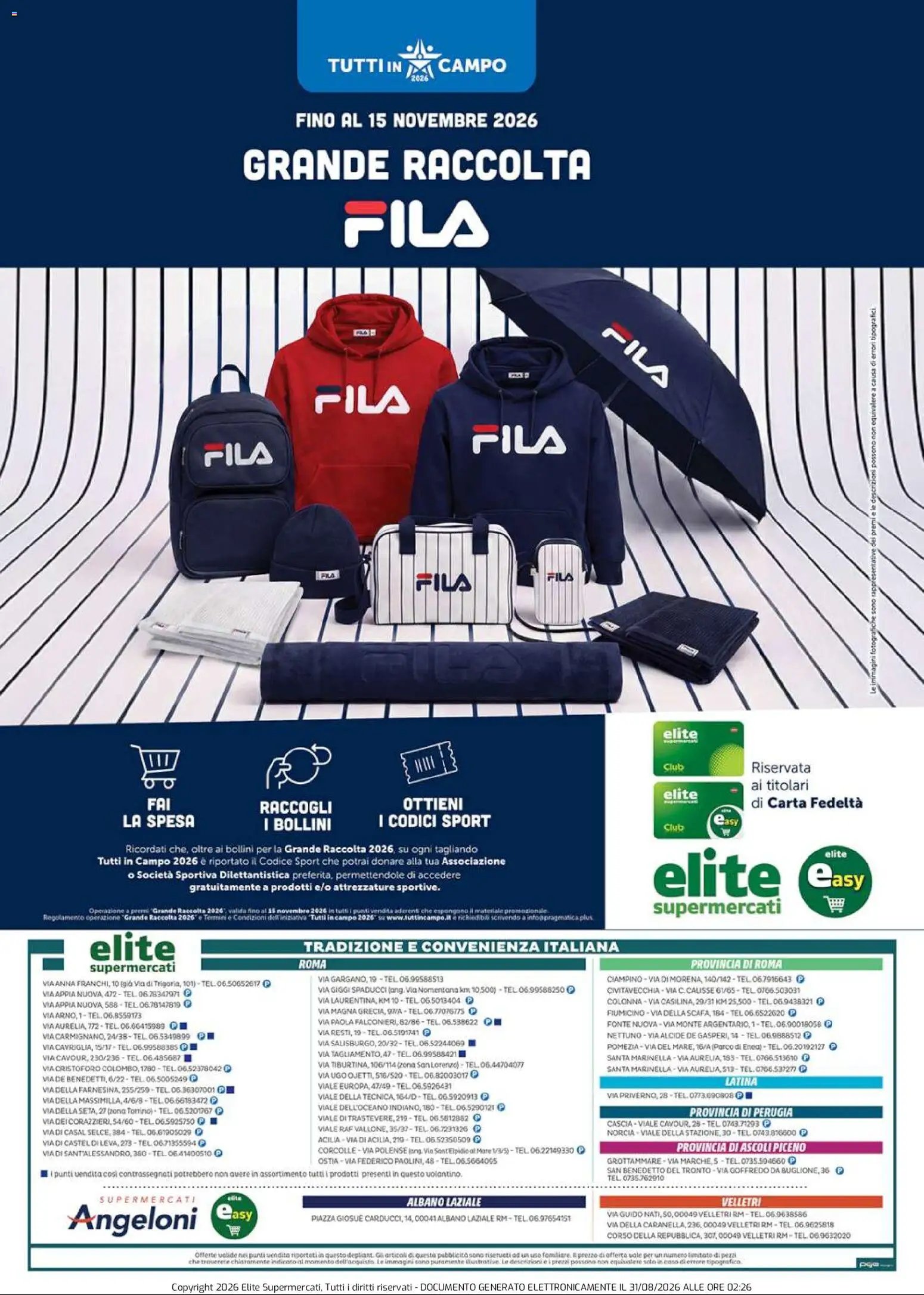Elite Supermercati volantino Grande Raccolta Fila