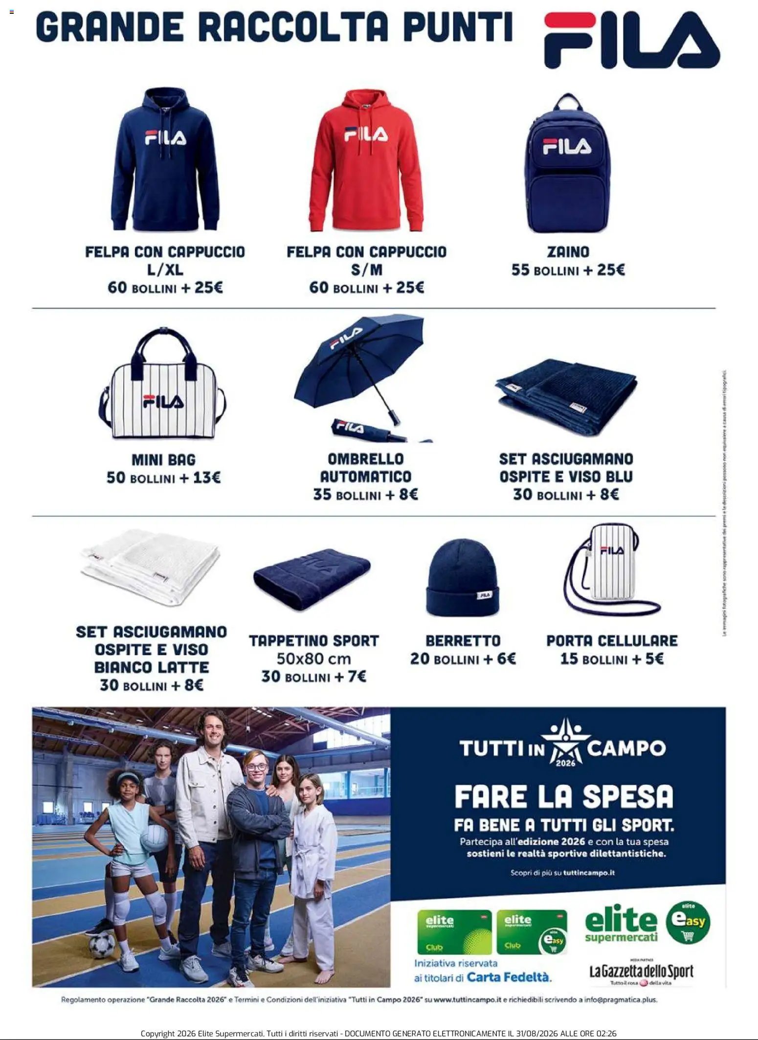 Elite Supermercati volantino Grande Raccolta Fila