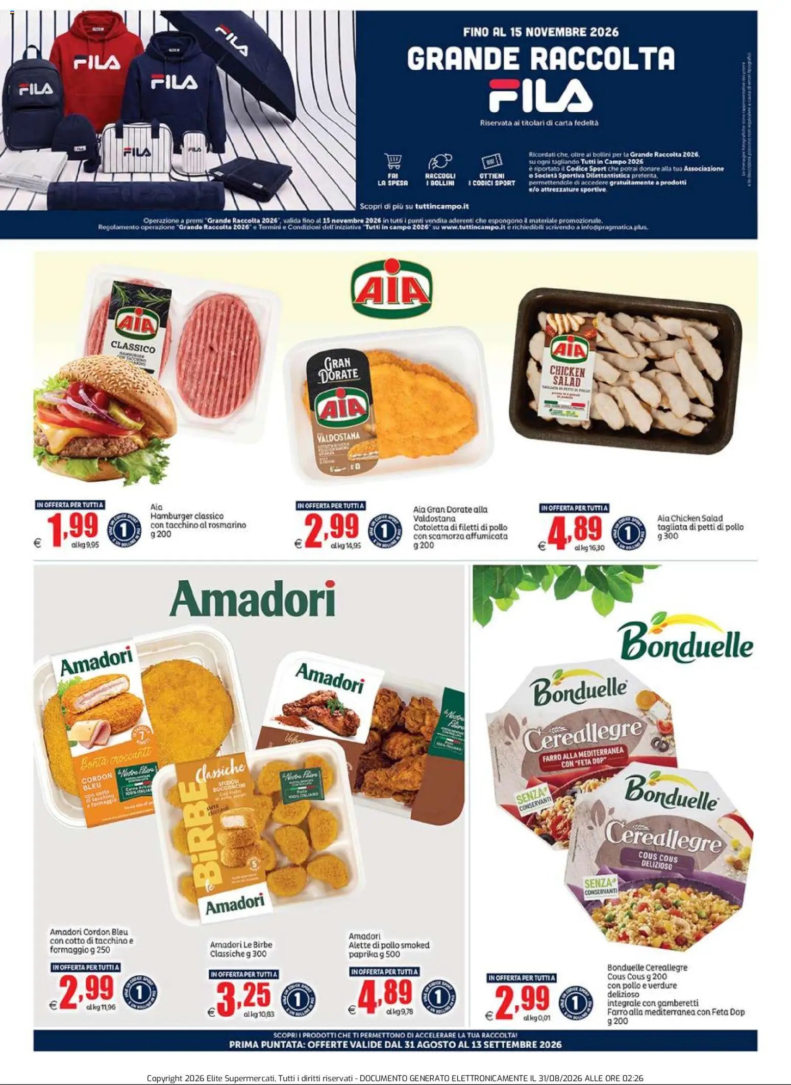 Elite Supermercati volantino Grande Raccolta Fila