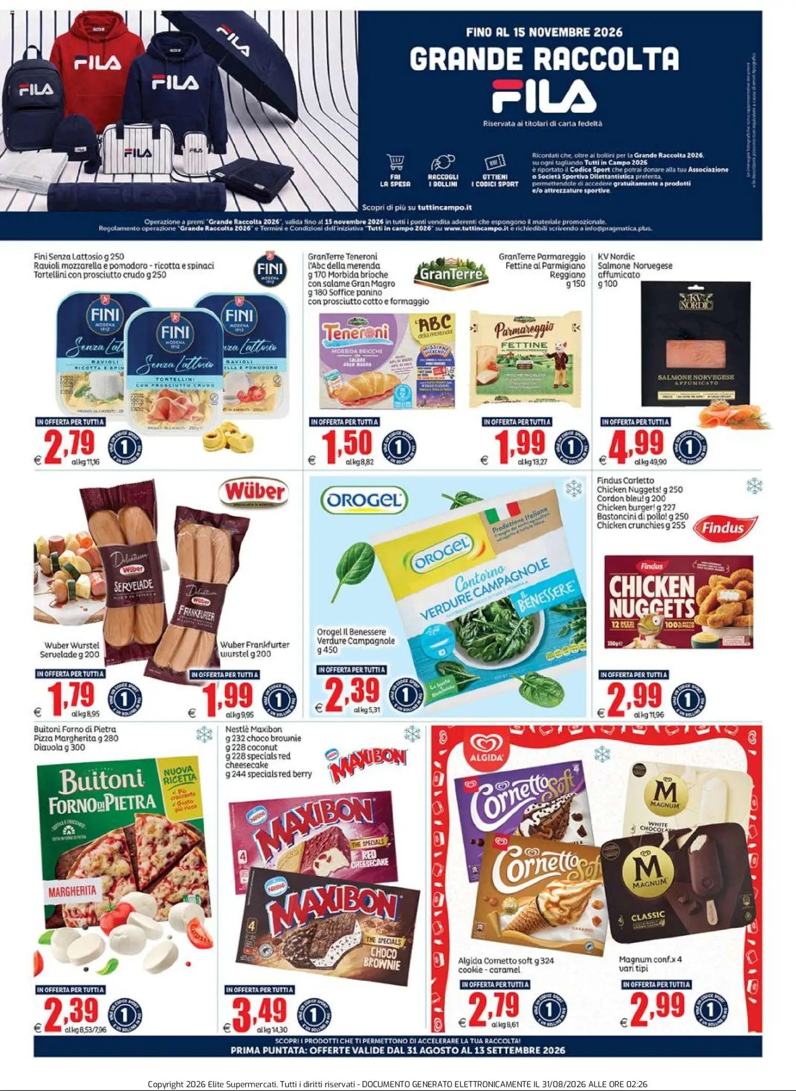 Elite Supermercati volantino Grande Raccolta Fila