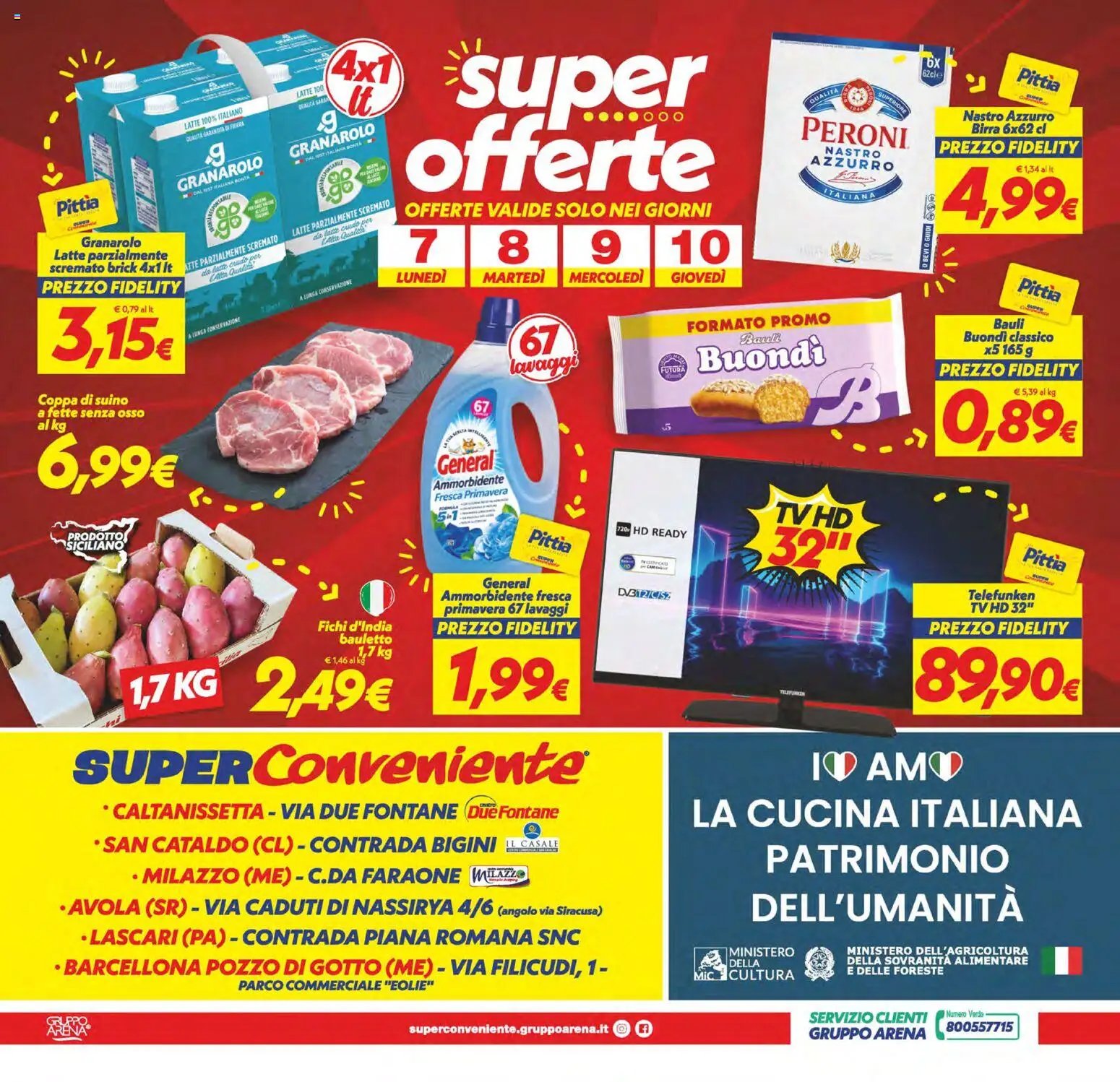 SuperConveniente volantino Caltanissetta, San Cataldo, Avola, Lascari, Milazzo, Barcellona