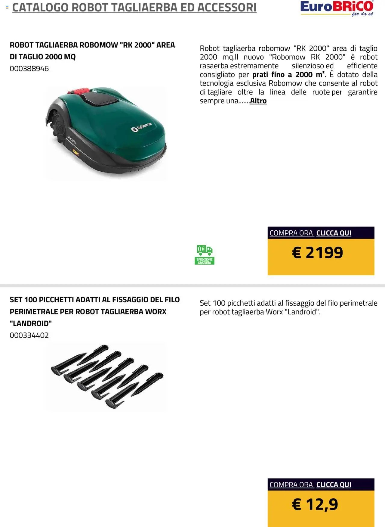 Eurobrico Robot Tagliaerba ed Accessori catalogo