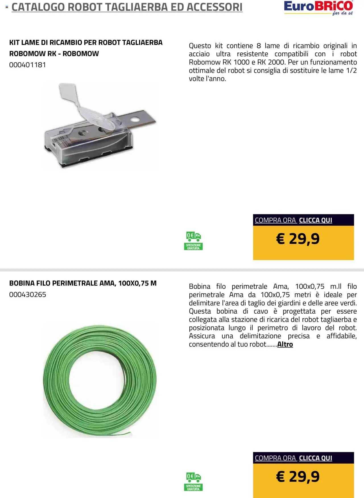 Eurobrico Robot Tagliaerba ed Accessori catalogo