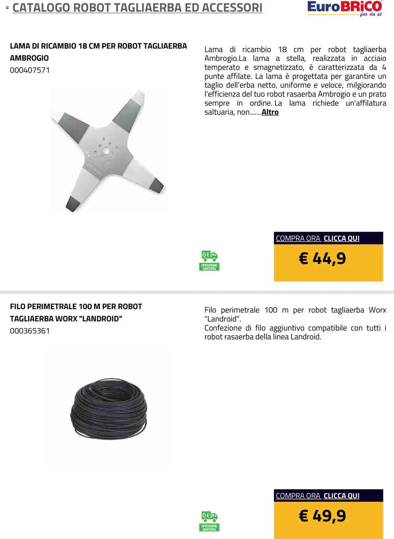 Eurobrico Robot Tagliaerba ed Accessori catalogo
