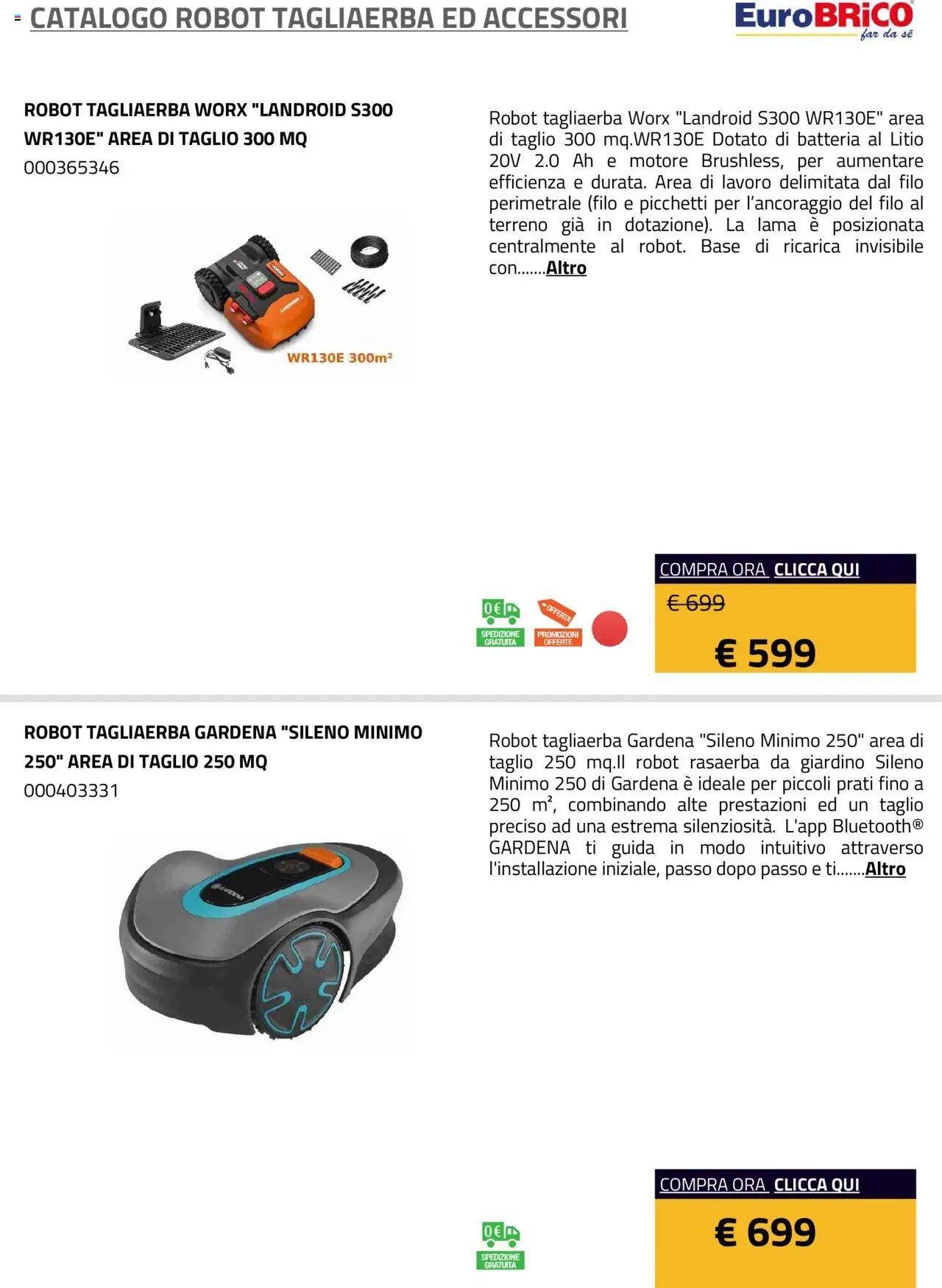Eurobrico Robot Tagliaerba ed Accessori catalogo