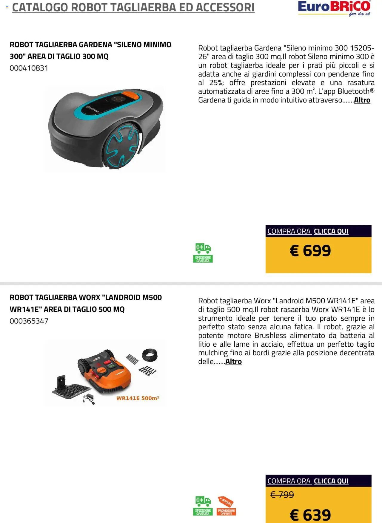 Eurobrico Robot Tagliaerba ed Accessori catalogo