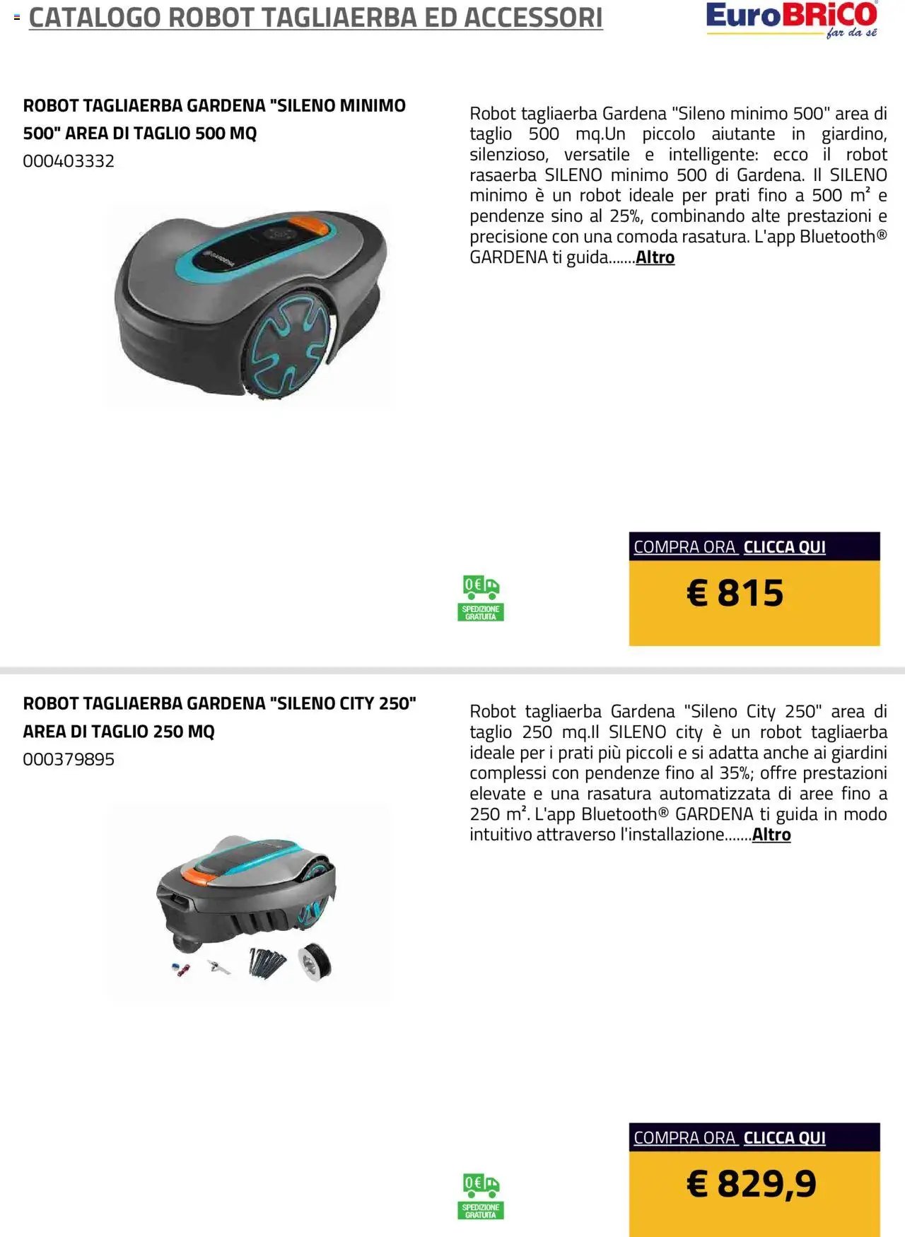 Eurobrico Robot Tagliaerba ed Accessori catalogo