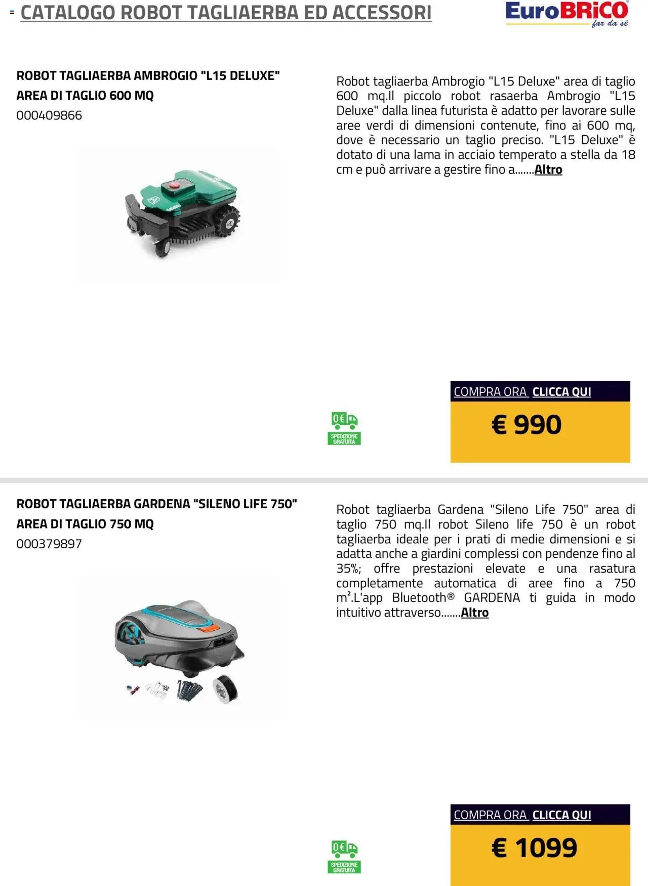 Eurobrico Robot Tagliaerba ed Accessori catalogo