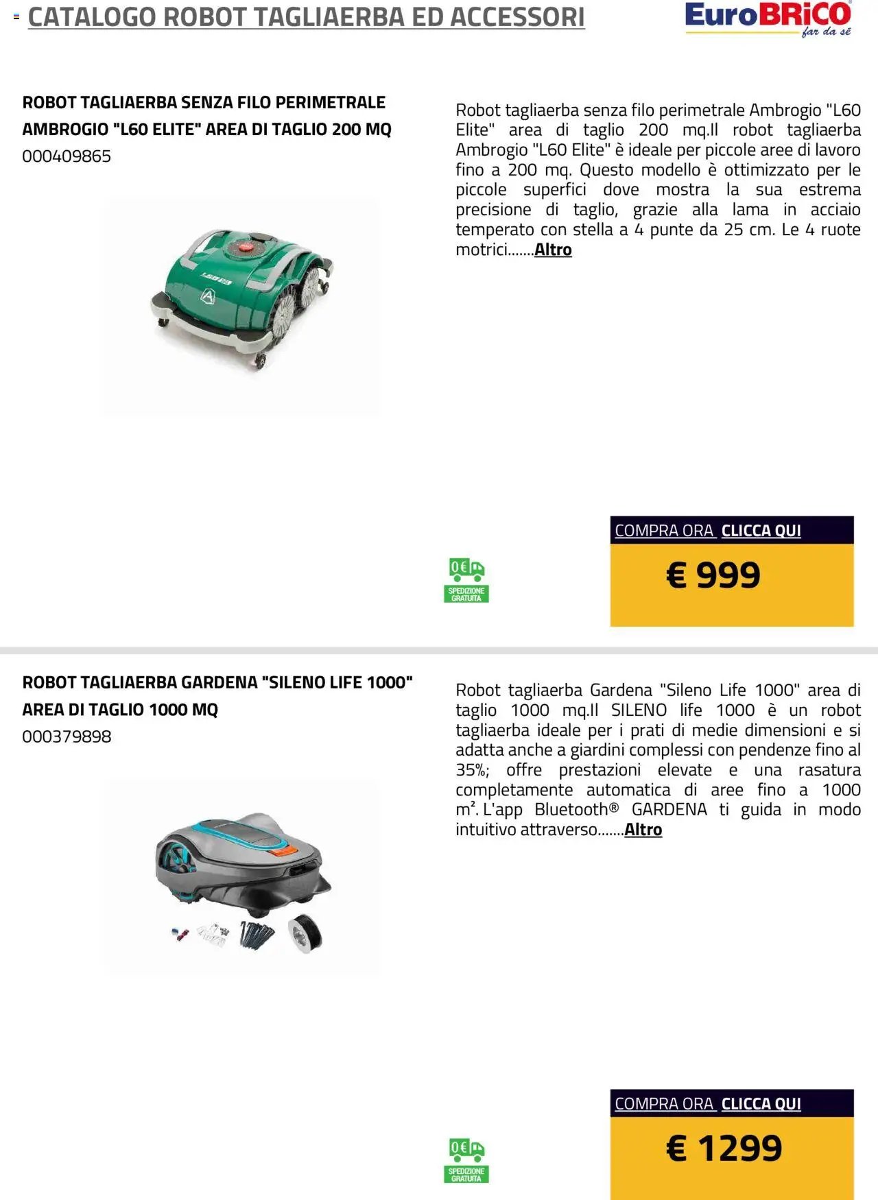 Eurobrico Robot Tagliaerba ed Accessori catalogo