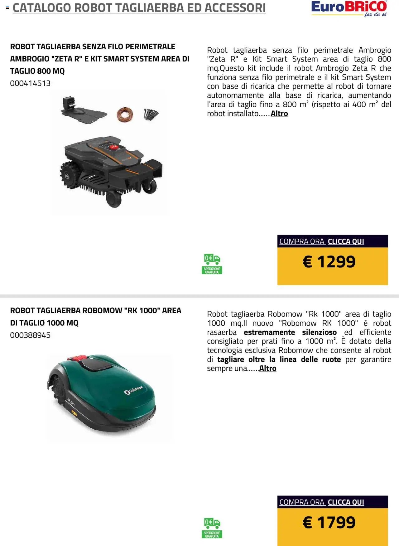 Eurobrico Robot Tagliaerba ed Accessori catalogo