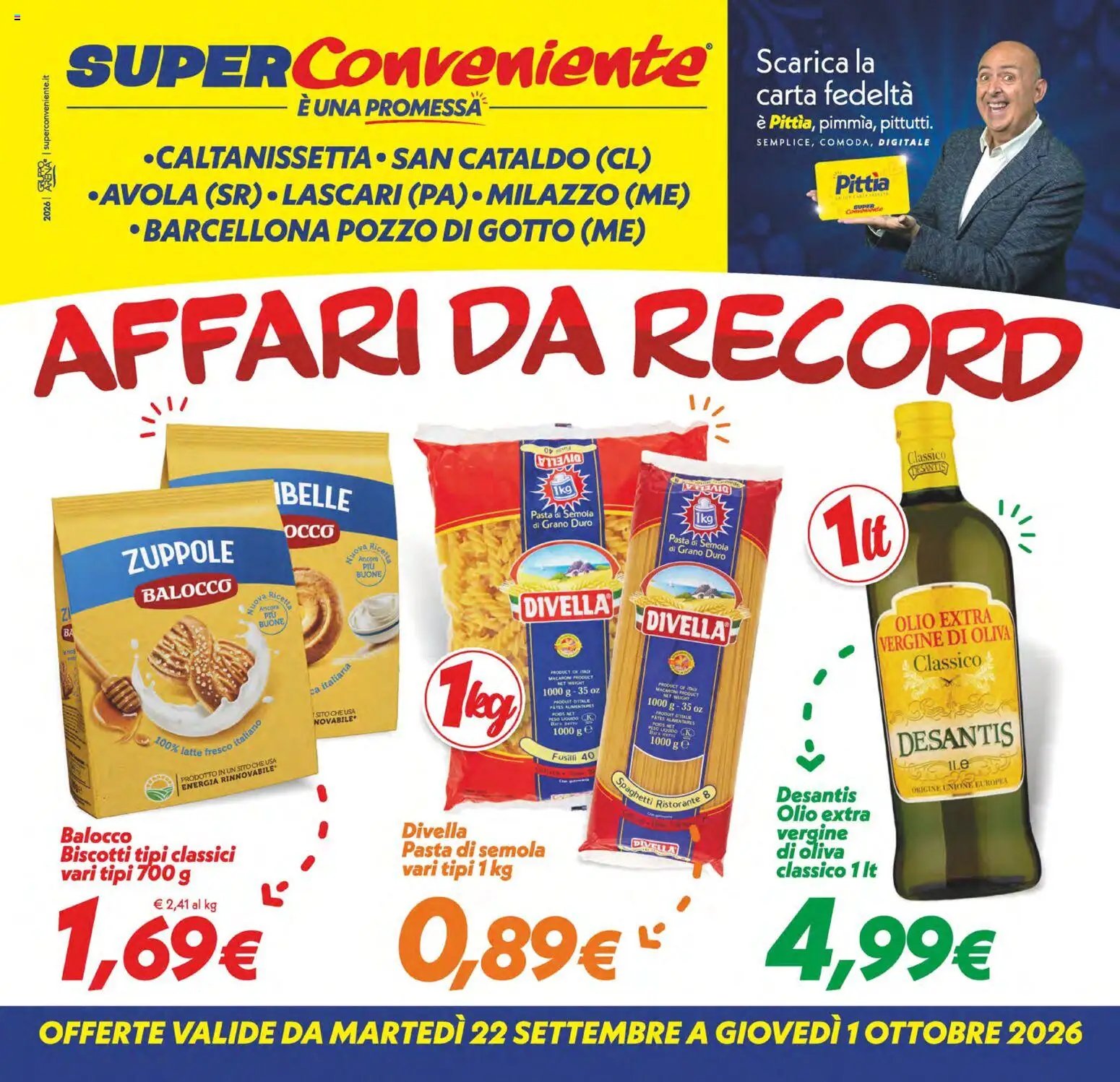 SuperConveniente volantino Caltanissetta, San Cataldo, Avola, Lascari, Milazzo, Barcellona