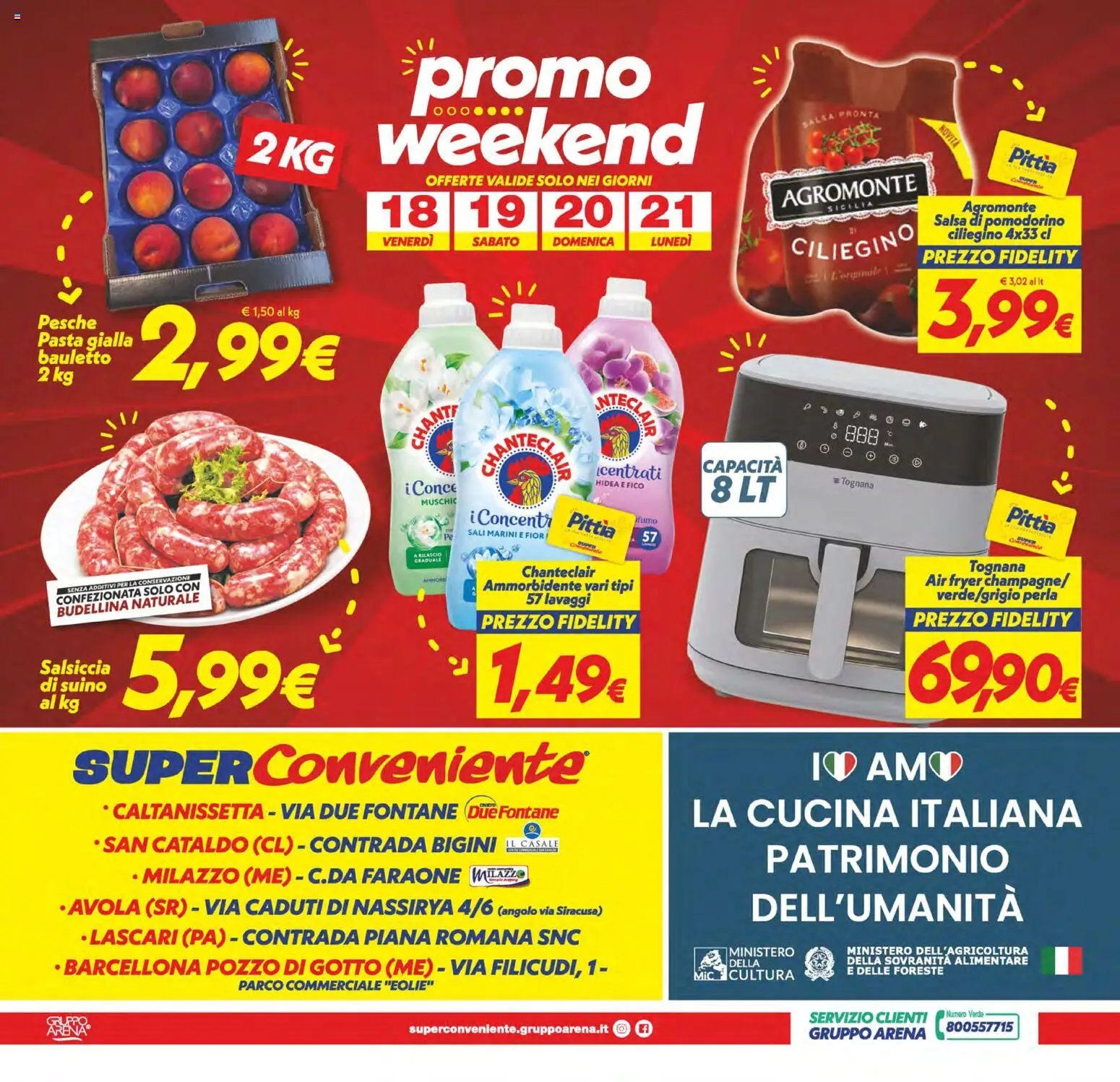 SuperConveniente volantino Caltanissetta, San Cataldo, Avola, Lascari, Milazzo, Barcellona