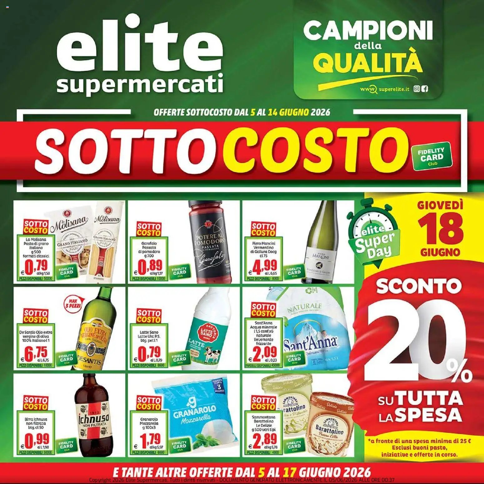 Elite Supermercati volantino