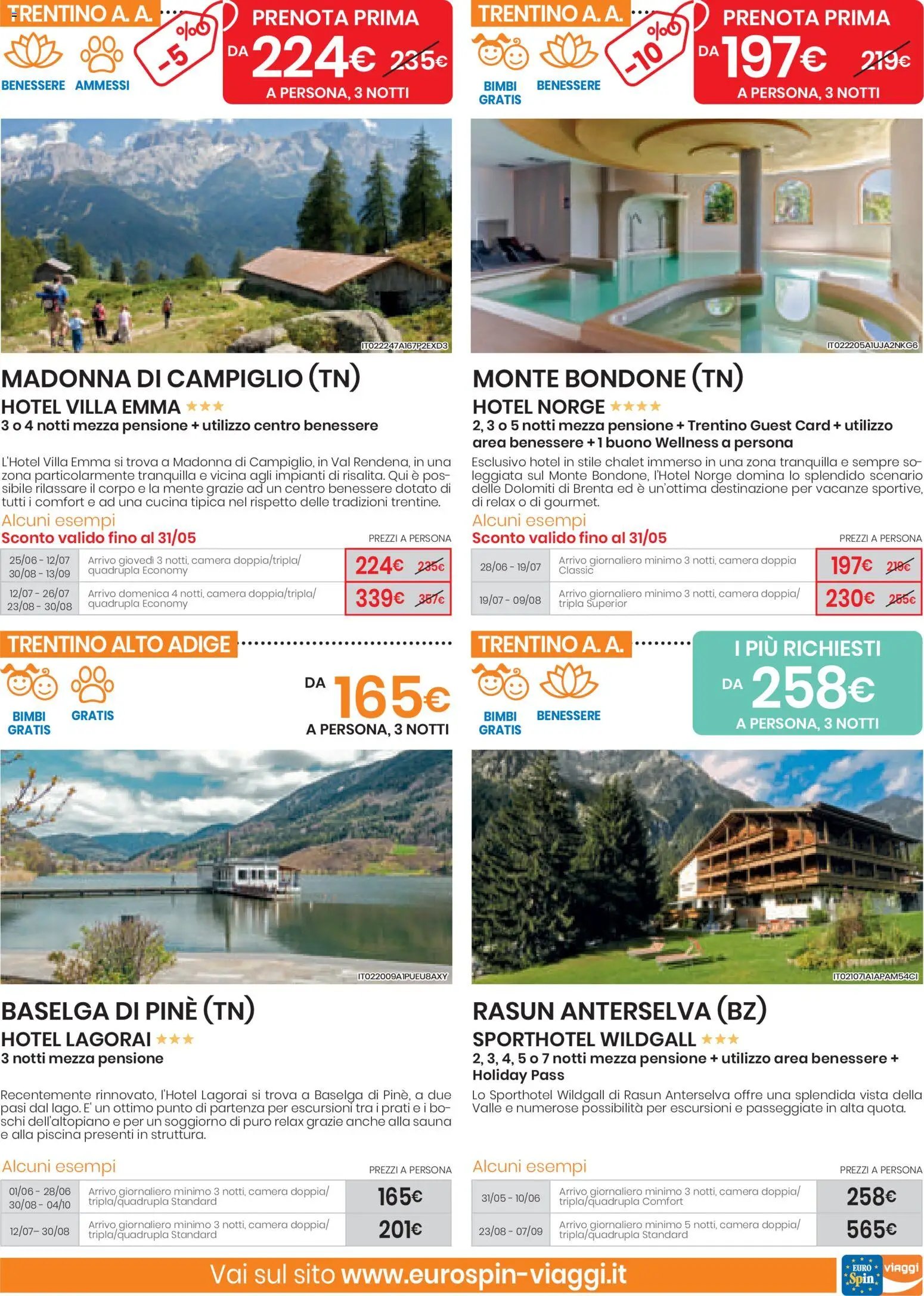 Eurospin volantino Viaggi Nord