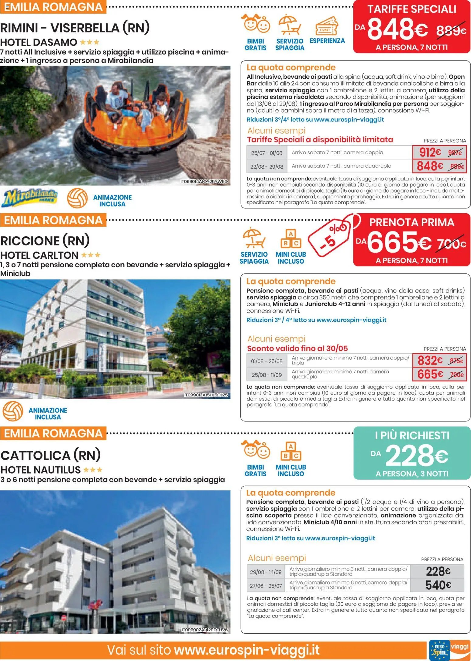 Eurospin volantino Viaggi Nord