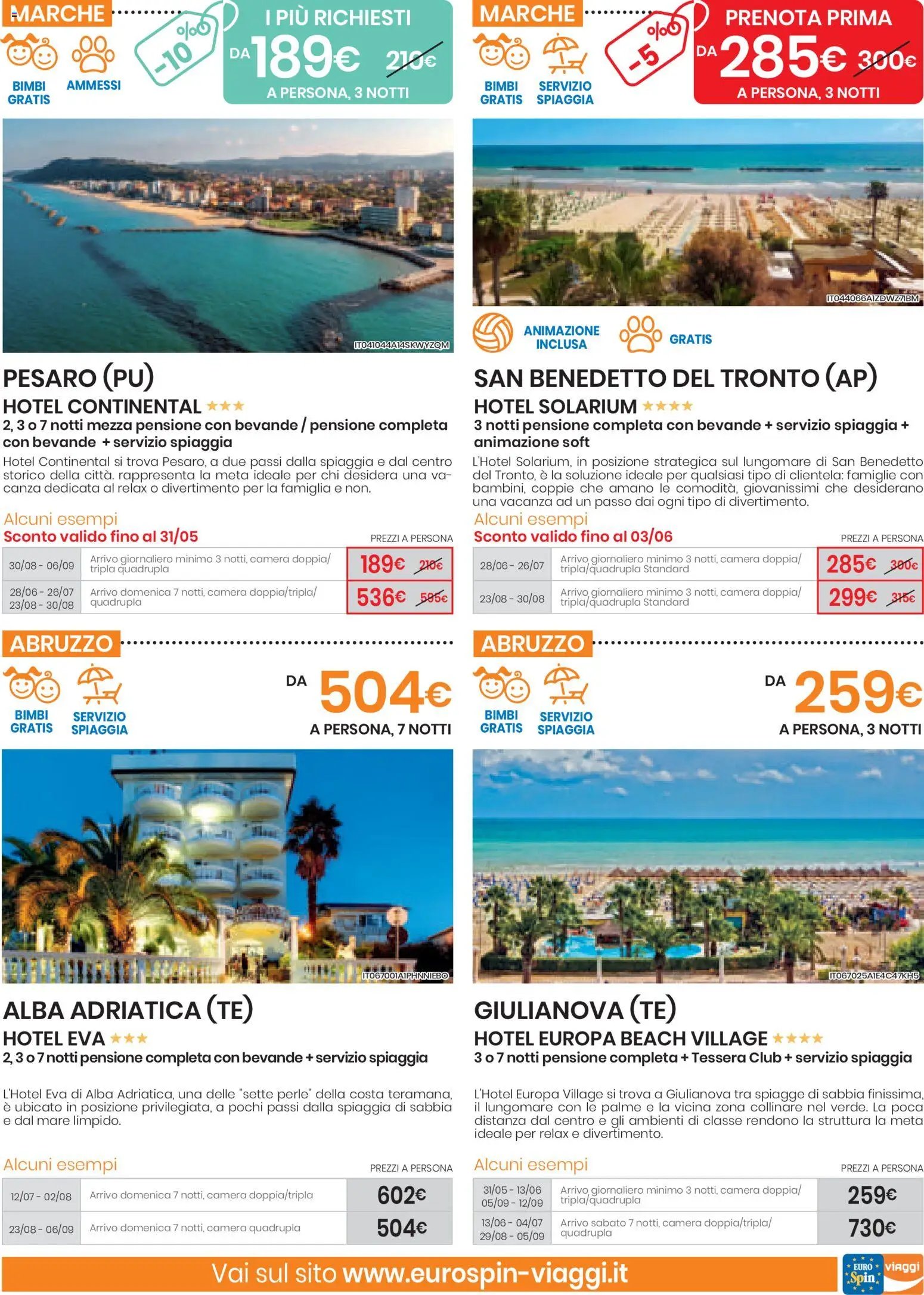 Eurospin volantino Viaggi Nord