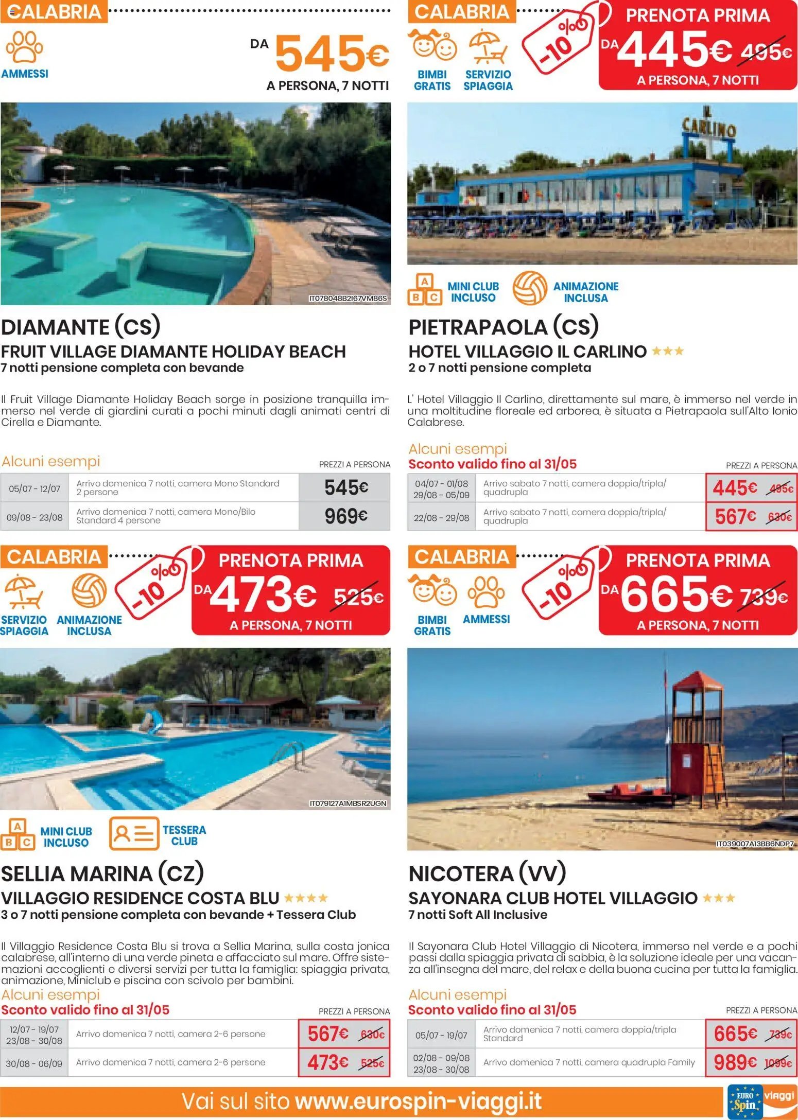 Eurospin volantino Viaggi Nord