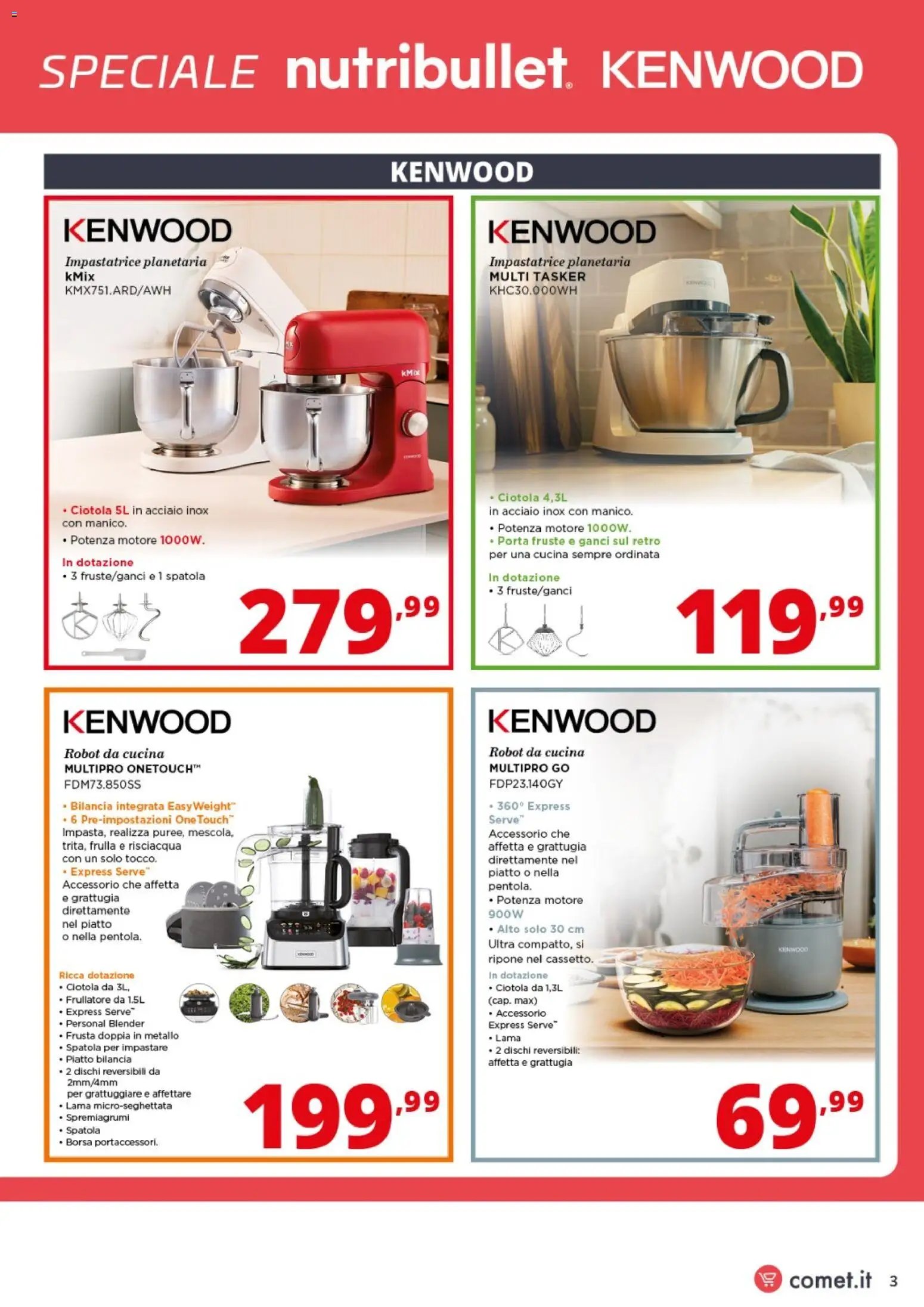 Comet volantino Kenwood e Nutribullet