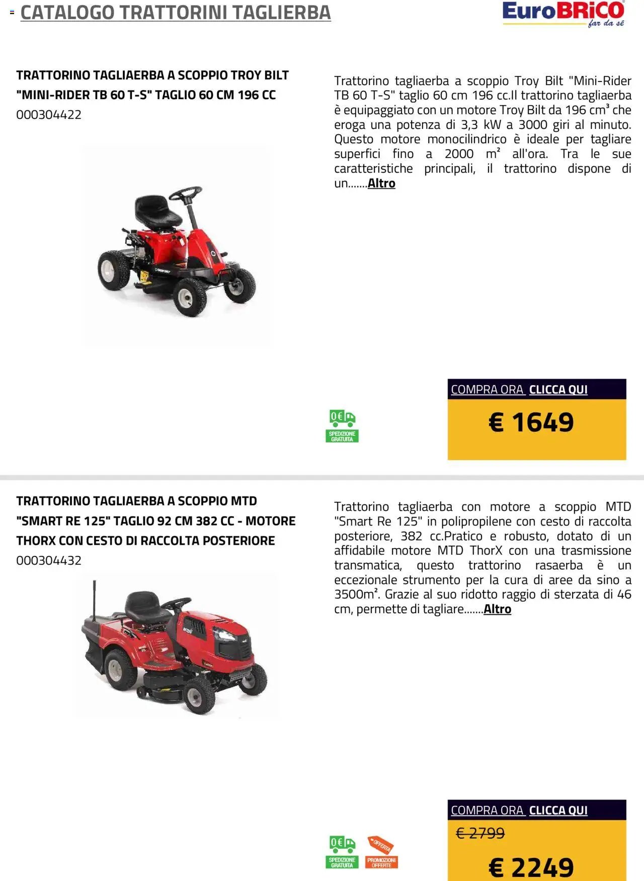 Eurobrico Trattorini Taglierba catalogo