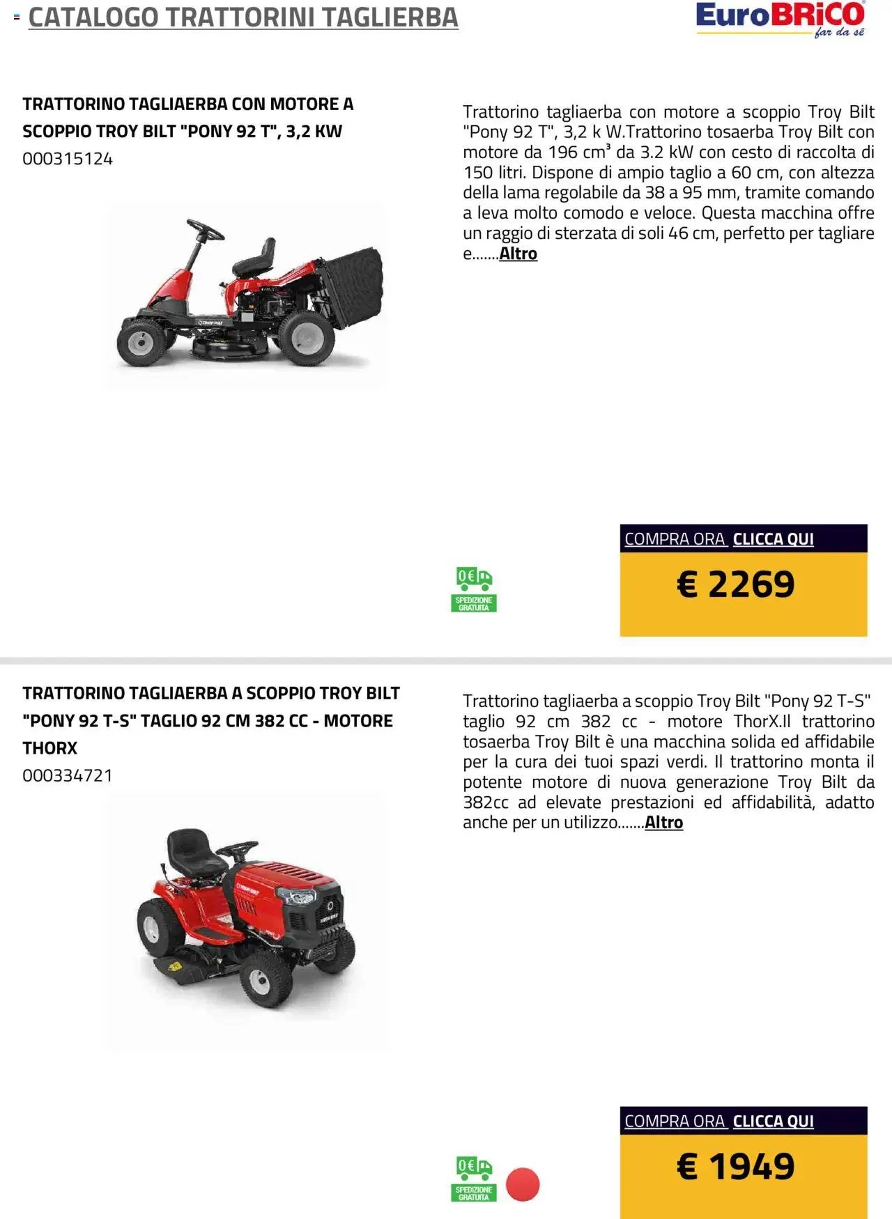 Eurobrico Trattorini Taglierba catalogo