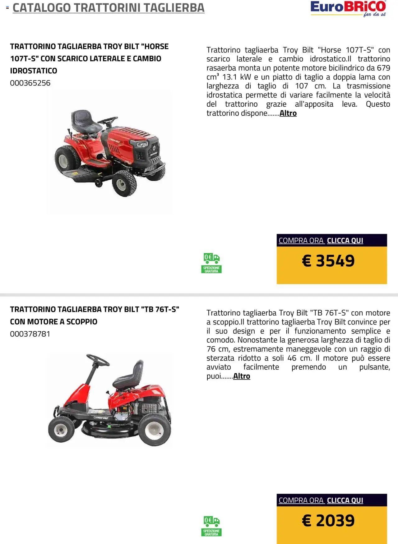 Eurobrico Trattorini Taglierba catalogo