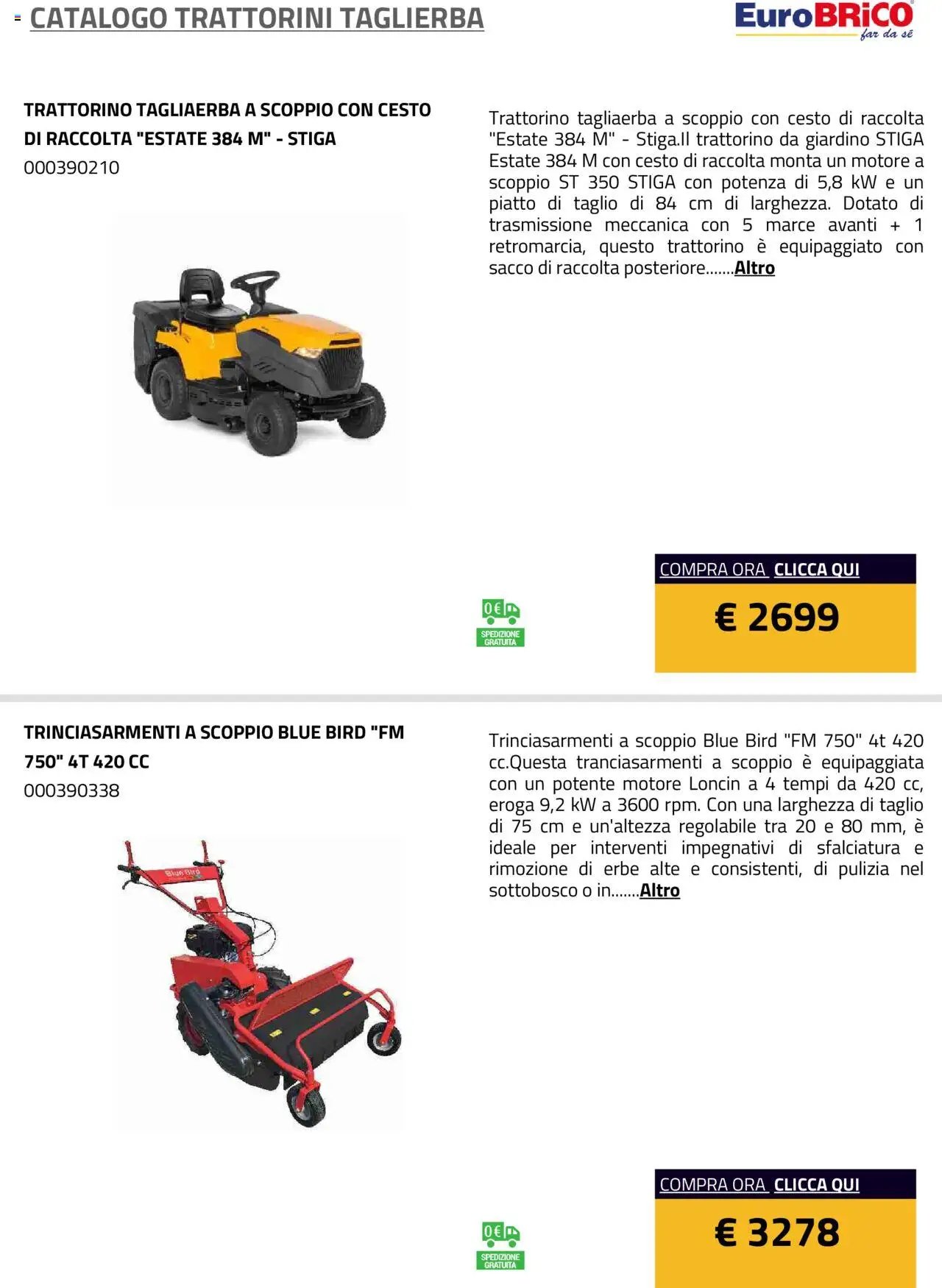 Eurobrico Trattorini Taglierba catalogo