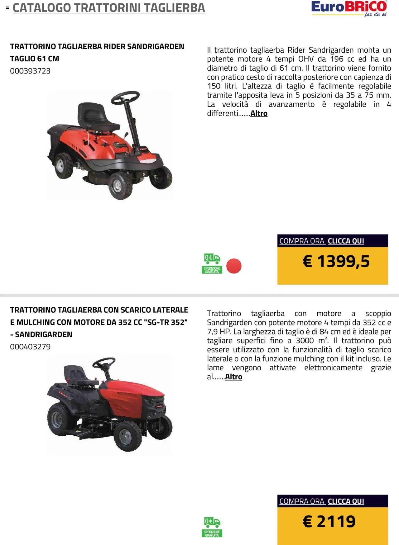 Eurobrico Trattorini Taglierba catalogo