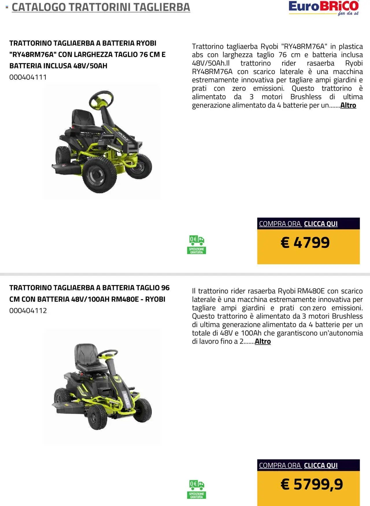 Eurobrico Trattorini Taglierba catalogo
