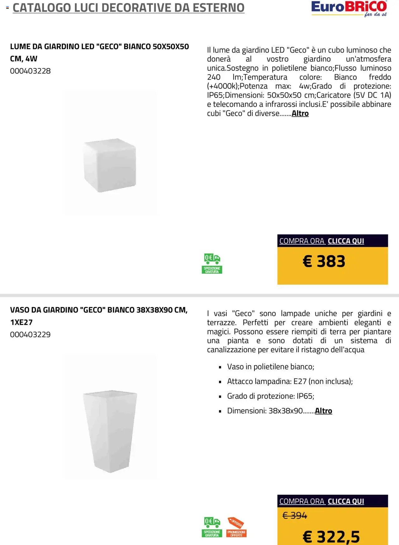 Eurobrico Luci Decorative da Esterno catalogo