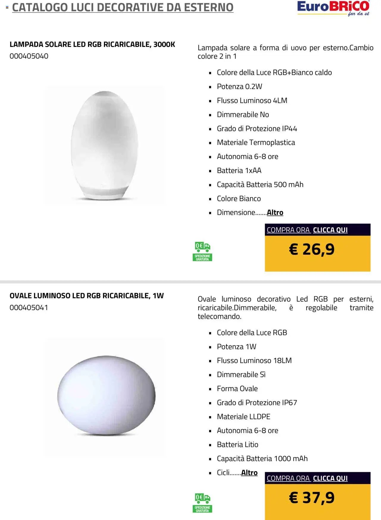 Eurobrico Luci Decorative da Esterno catalogo