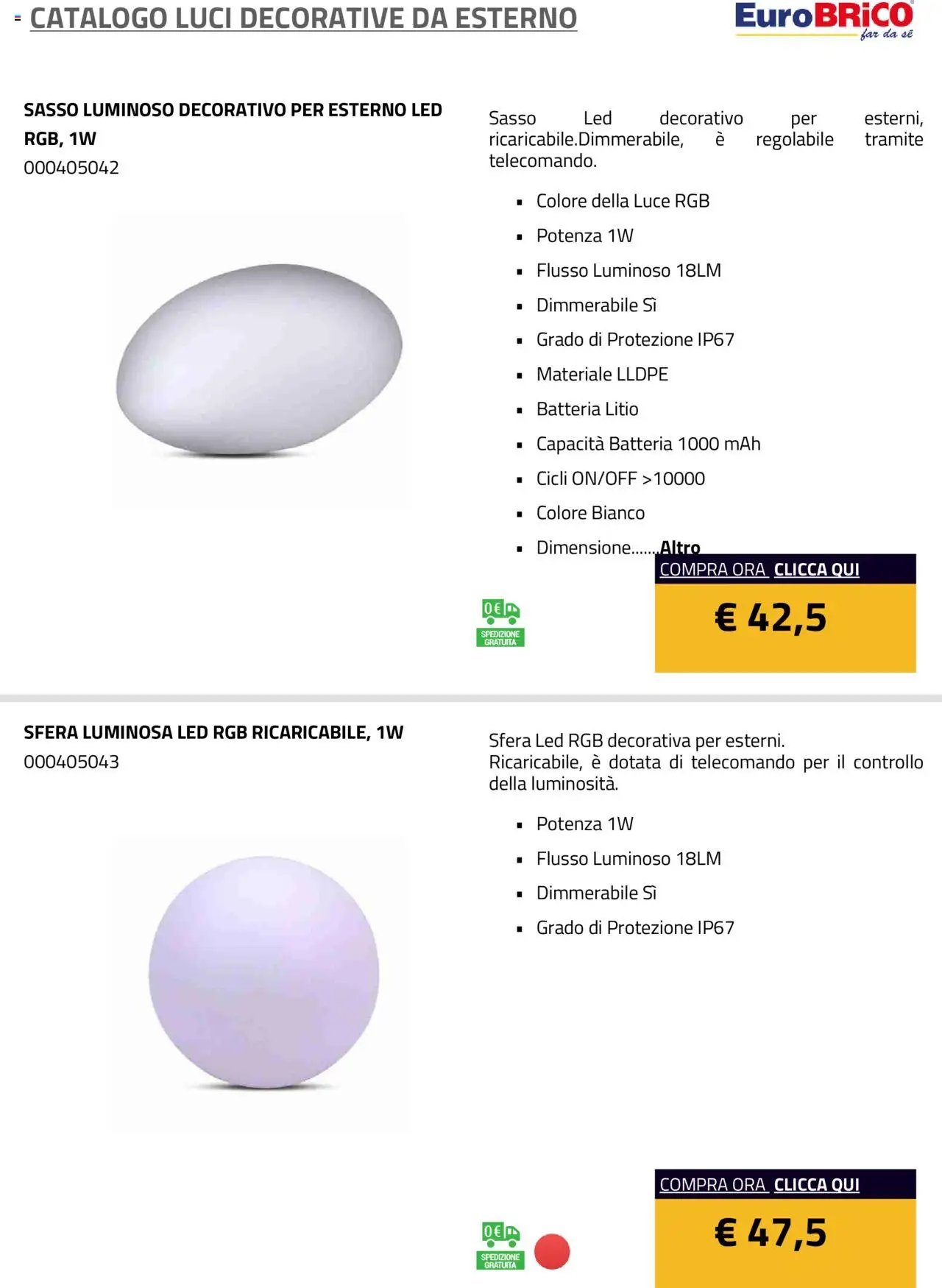 Eurobrico Luci Decorative da Esterno catalogo