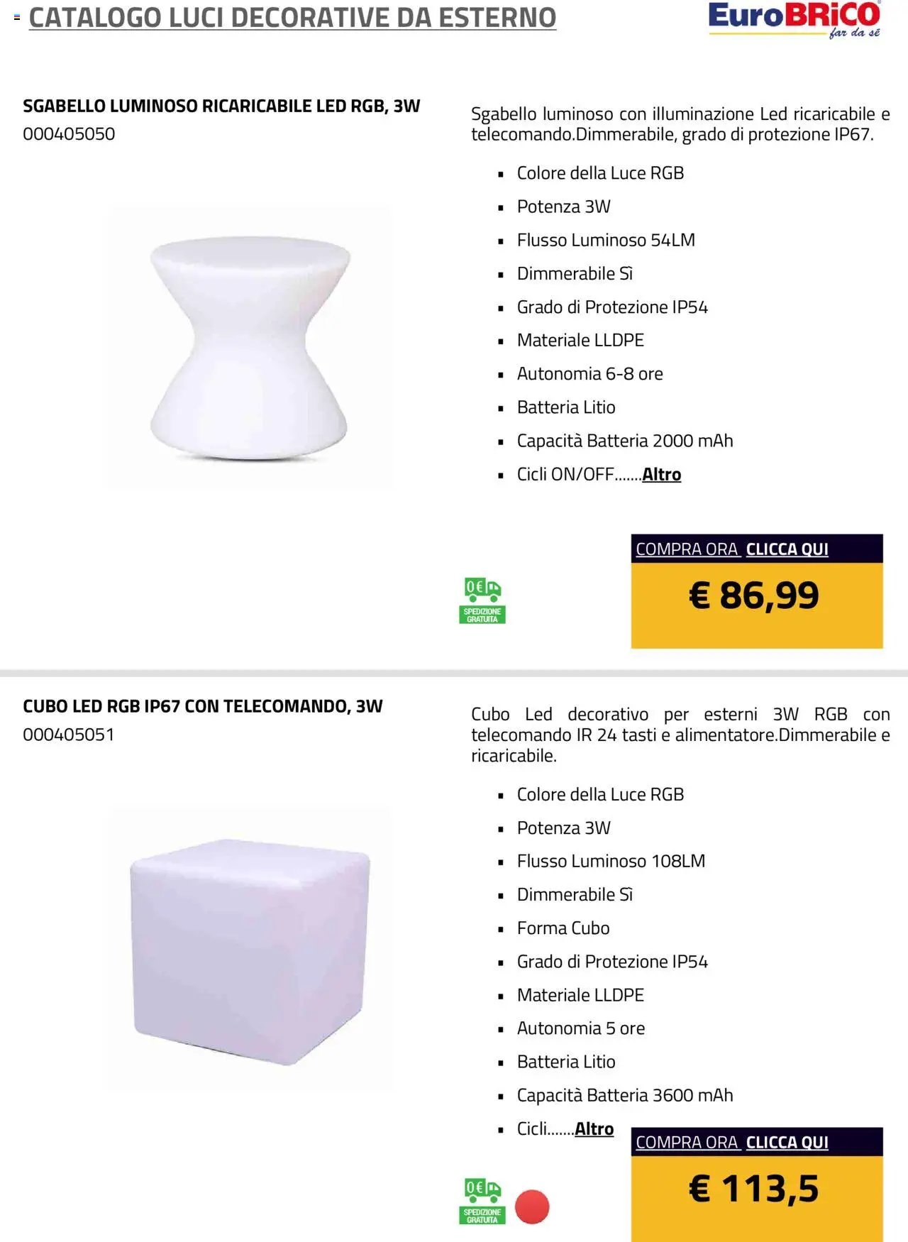 Eurobrico Luci Decorative da Esterno catalogo