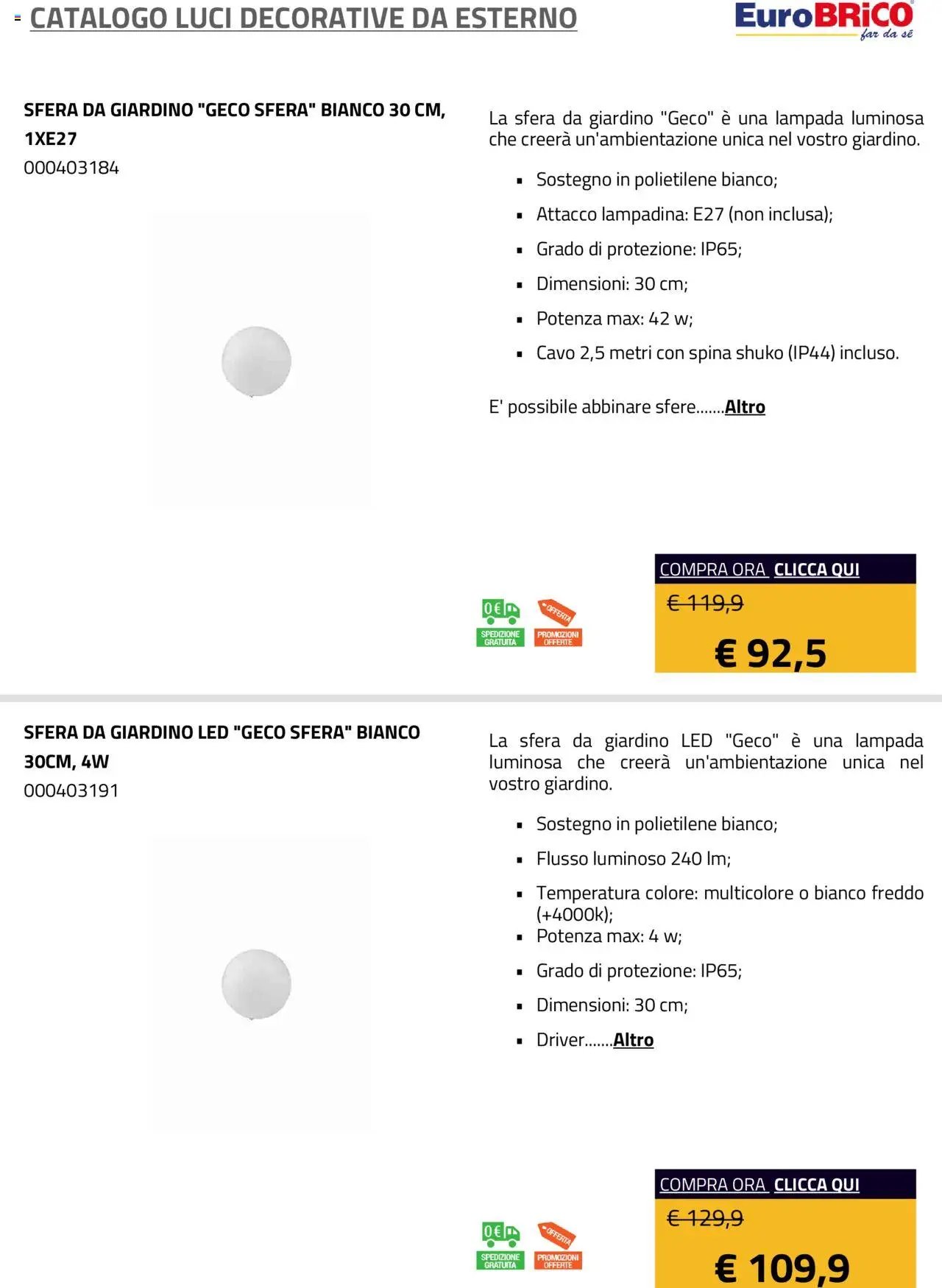 Eurobrico Luci Decorative da Esterno catalogo