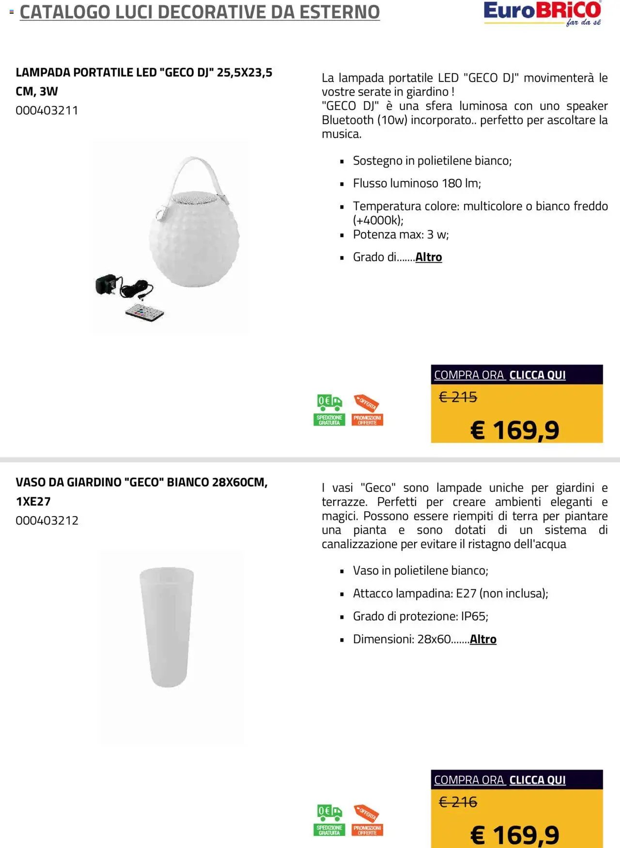 Eurobrico Luci Decorative da Esterno catalogo