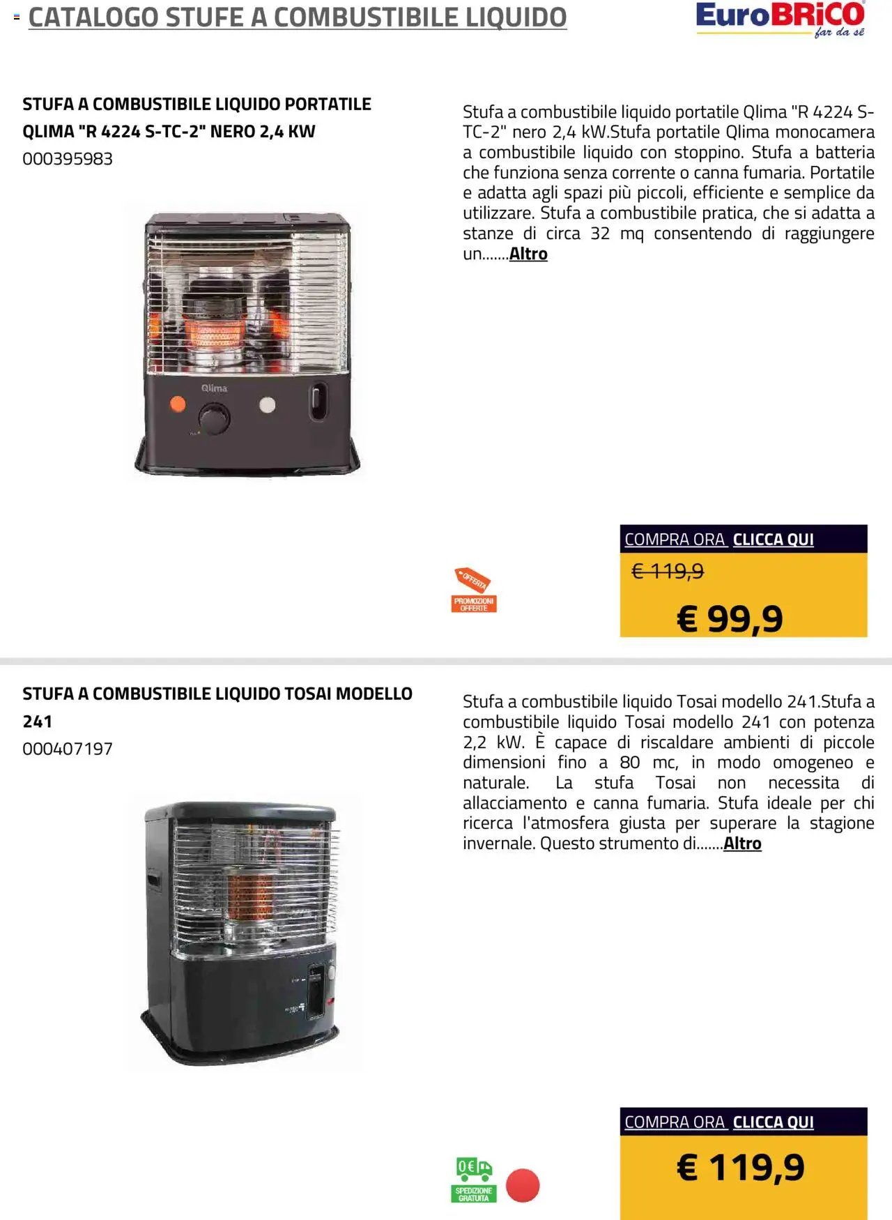 Eurobrico Stufe a Combustibile Liquido catalogo