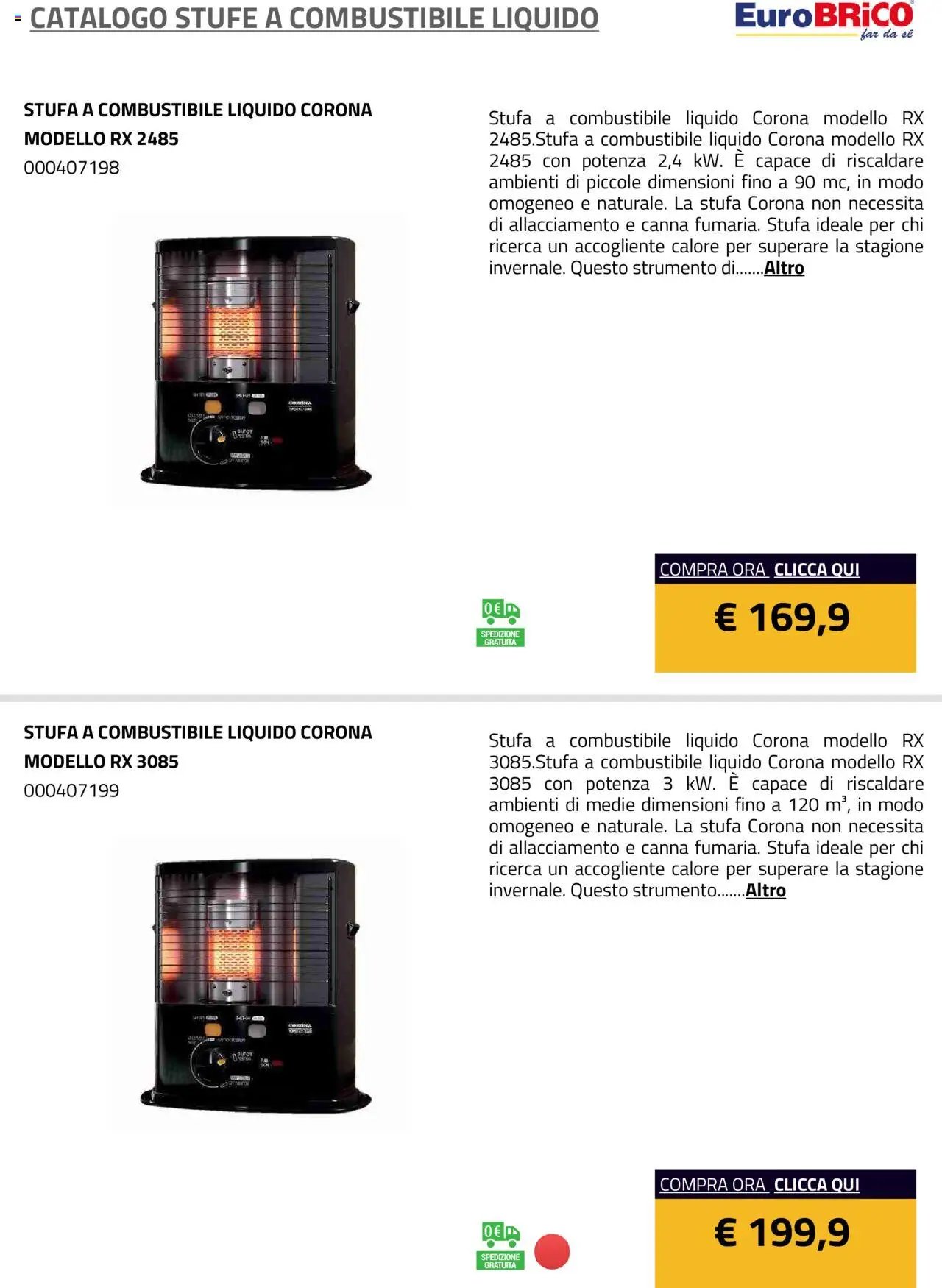 Eurobrico Stufe a Combustibile Liquido catalogo