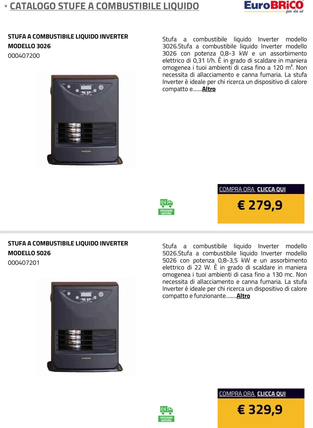 Eurobrico Stufe a Combustibile Liquido catalogo