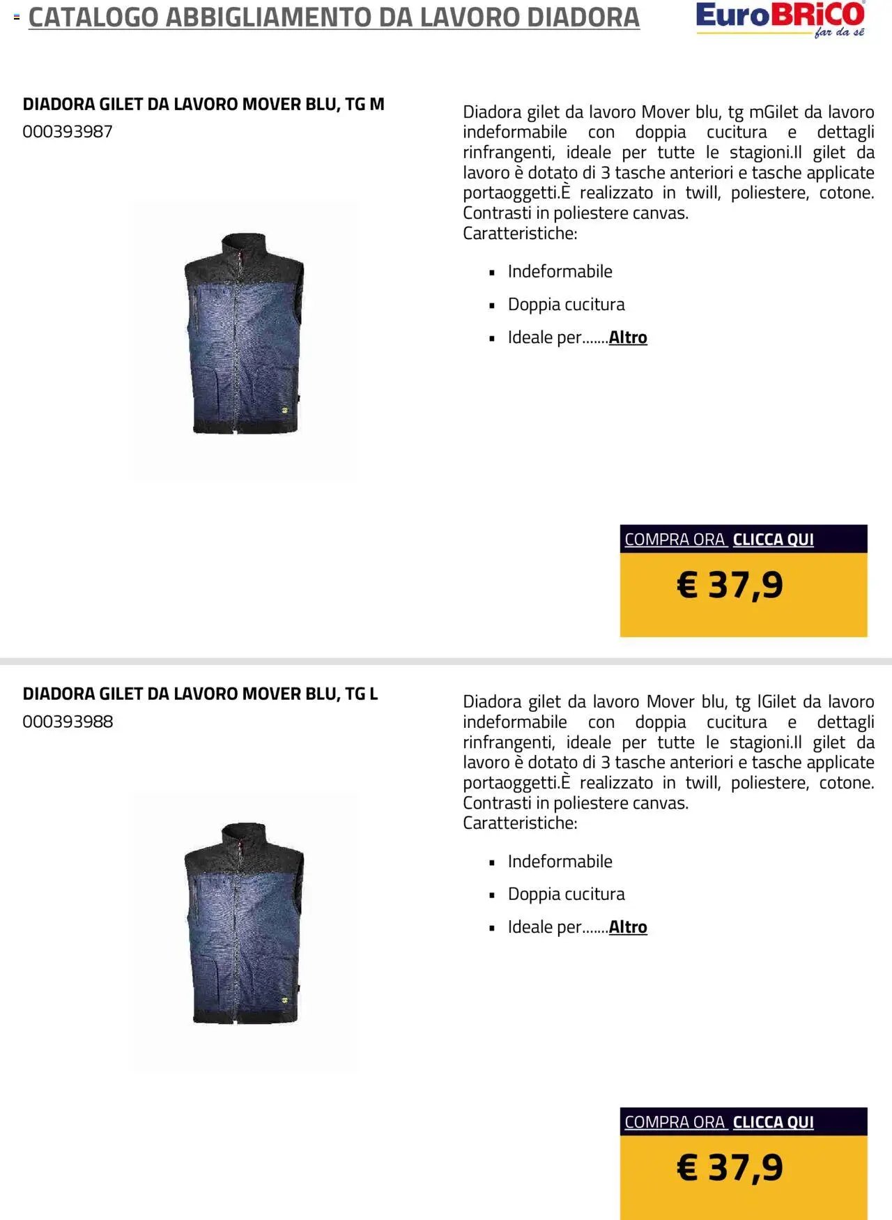 Eurobrico Abbigliamento da Lavoro Diadora catalogo