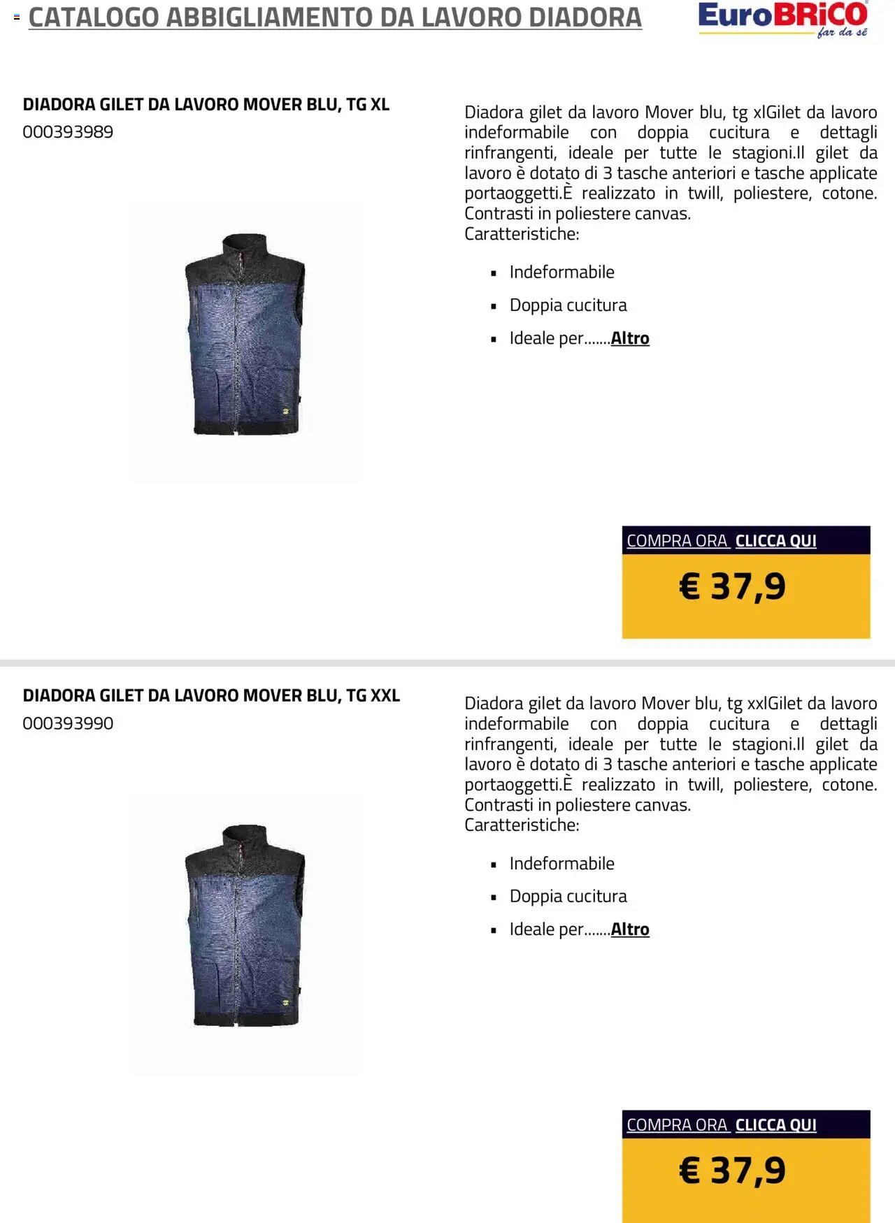 Eurobrico Abbigliamento da Lavoro Diadora catalogo