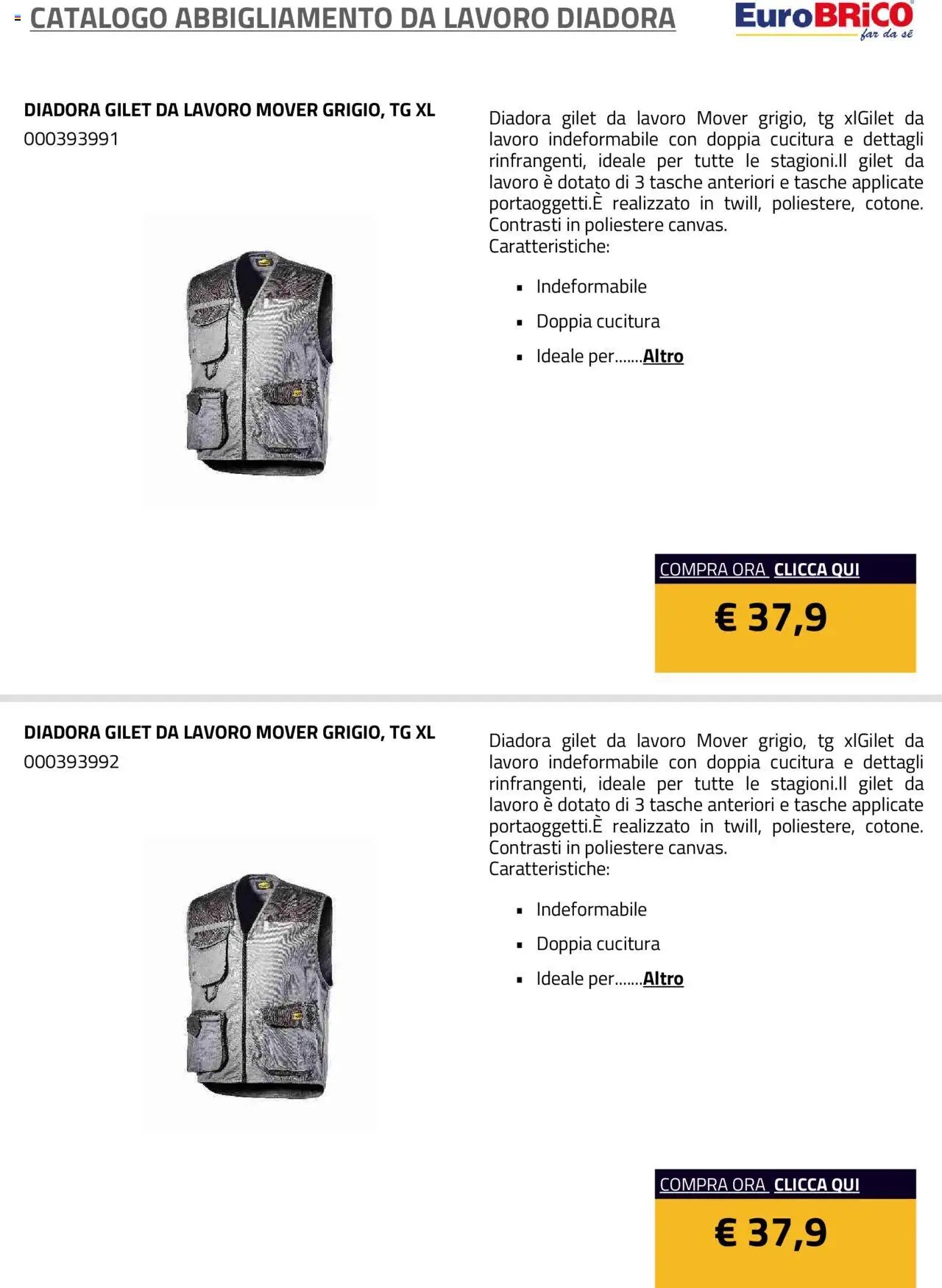 Eurobrico Abbigliamento da Lavoro Diadora catalogo