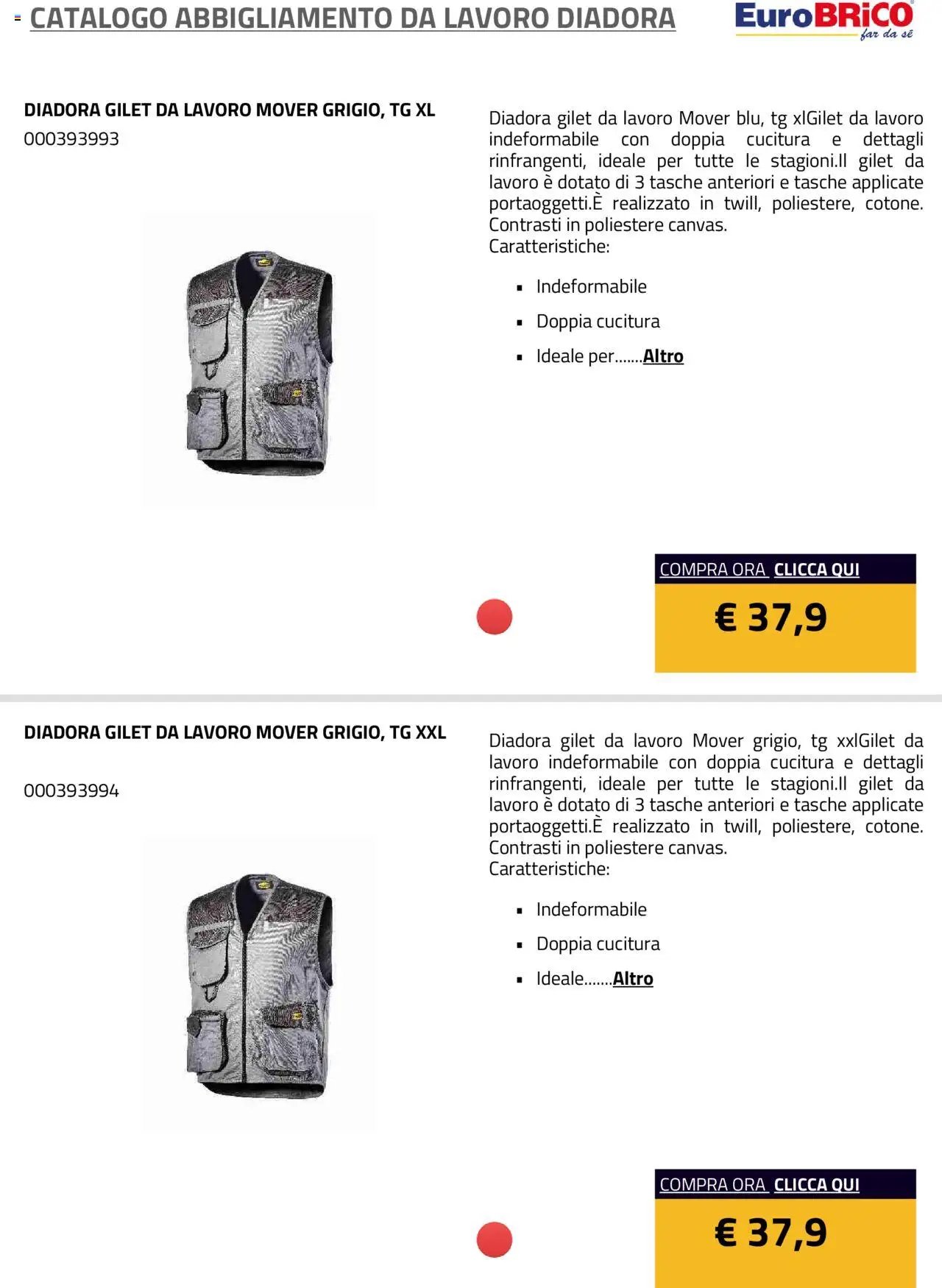 Eurobrico Abbigliamento da Lavoro Diadora catalogo