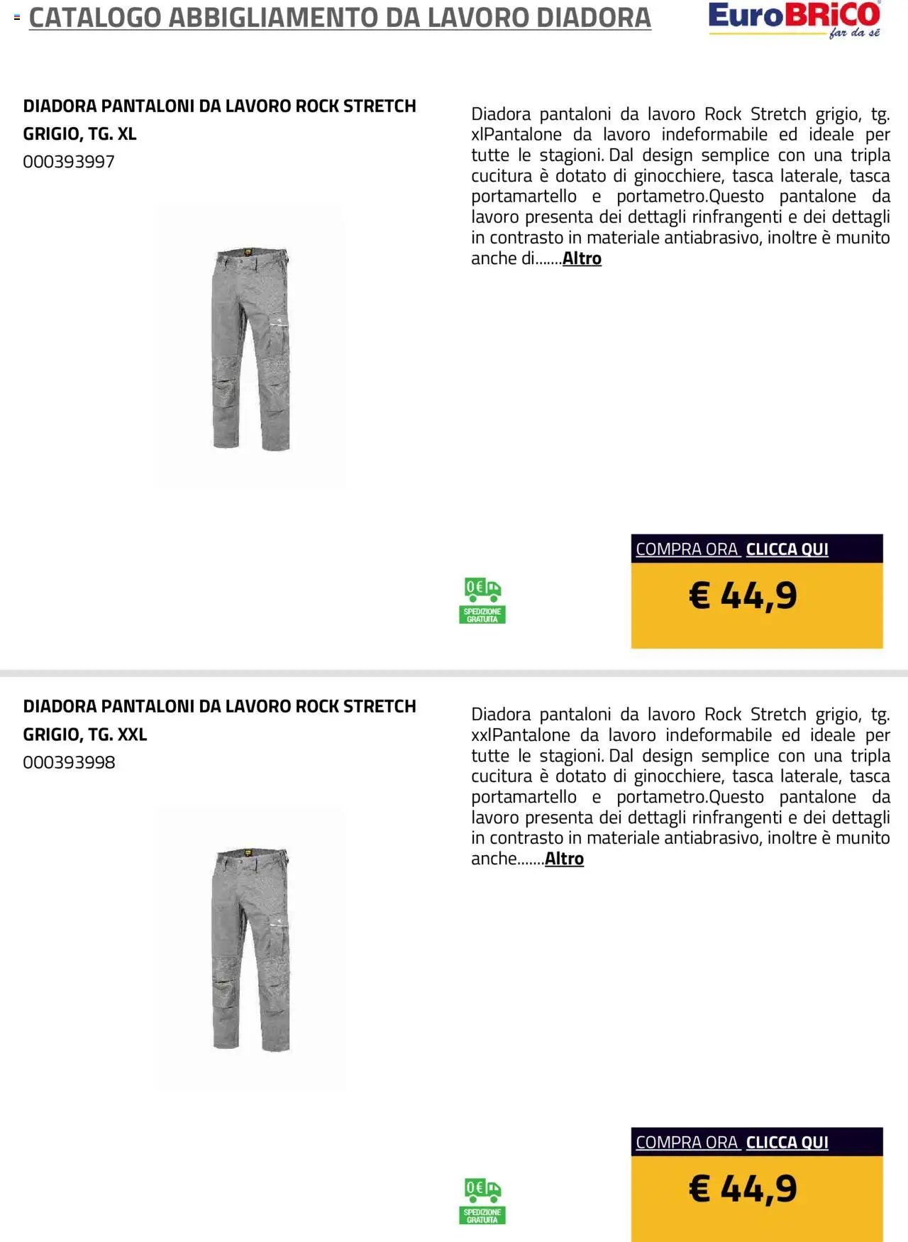 Eurobrico Abbigliamento da Lavoro Diadora catalogo