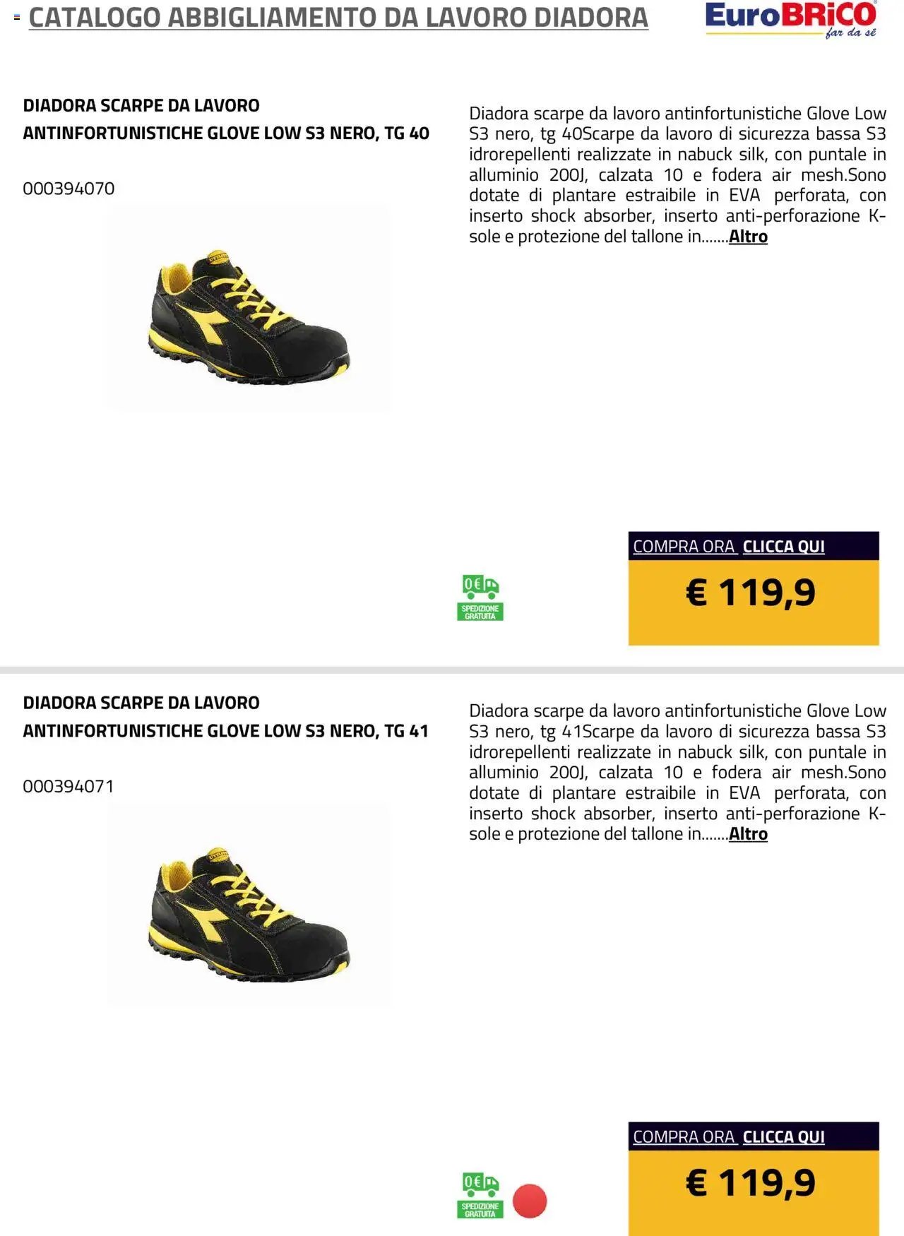 Eurobrico Abbigliamento da Lavoro Diadora catalogo