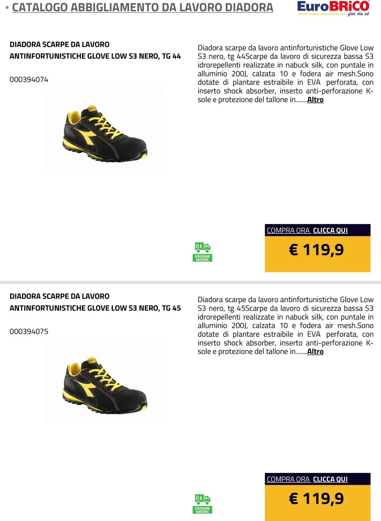 Eurobrico Abbigliamento da Lavoro Diadora catalogo