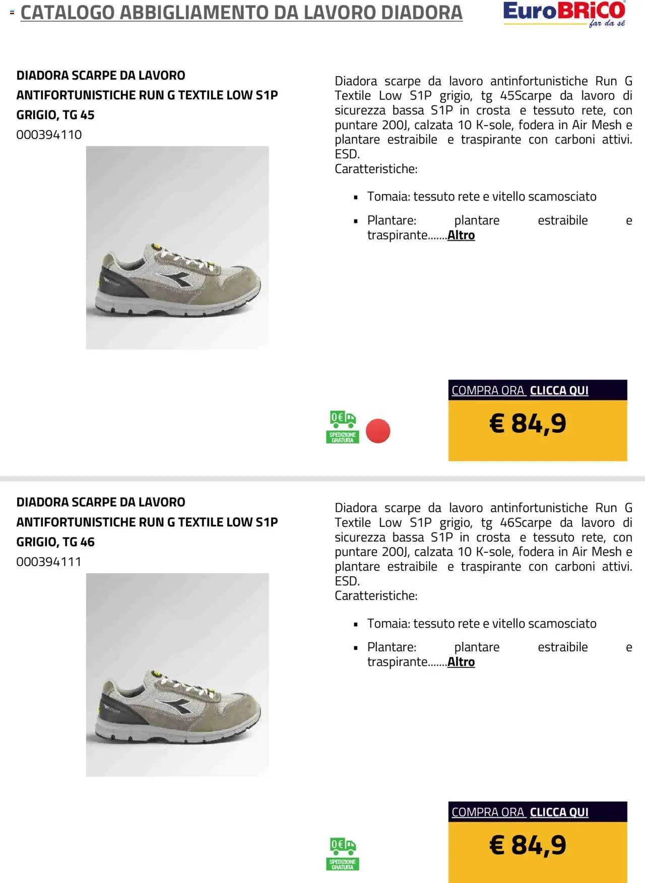 Eurobrico Abbigliamento da Lavoro Diadora catalogo