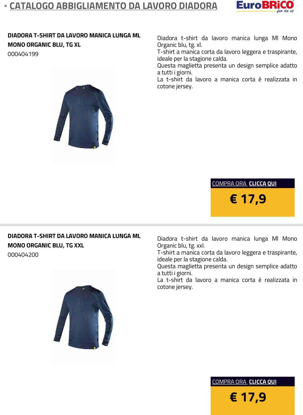 Eurobrico Abbigliamento da Lavoro Diadora catalogo