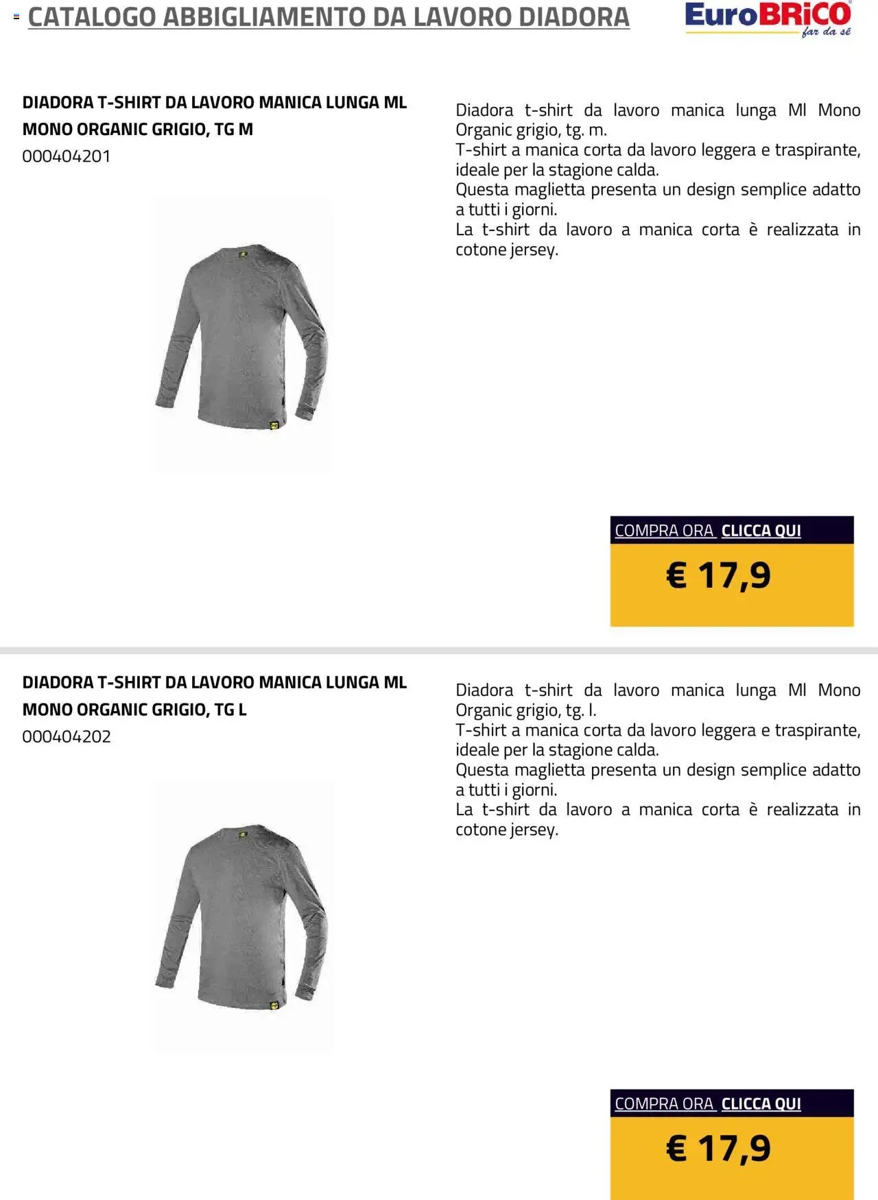 Eurobrico Abbigliamento da Lavoro Diadora catalogo