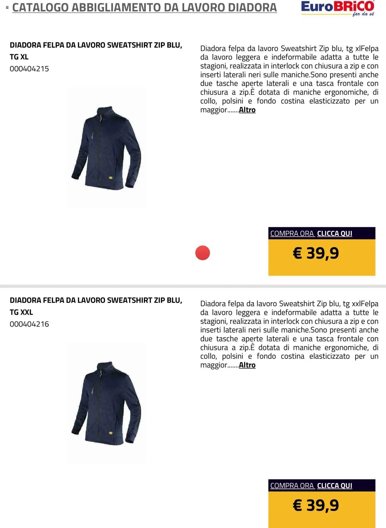 Eurobrico Abbigliamento da Lavoro Diadora catalogo